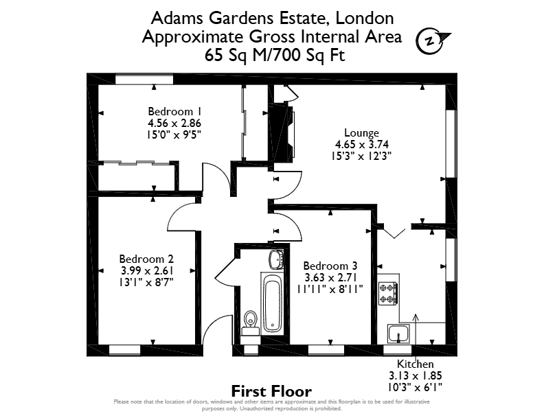 51, Adams Gardens Estate, Adams Gardens Estate, Southwark floorplan