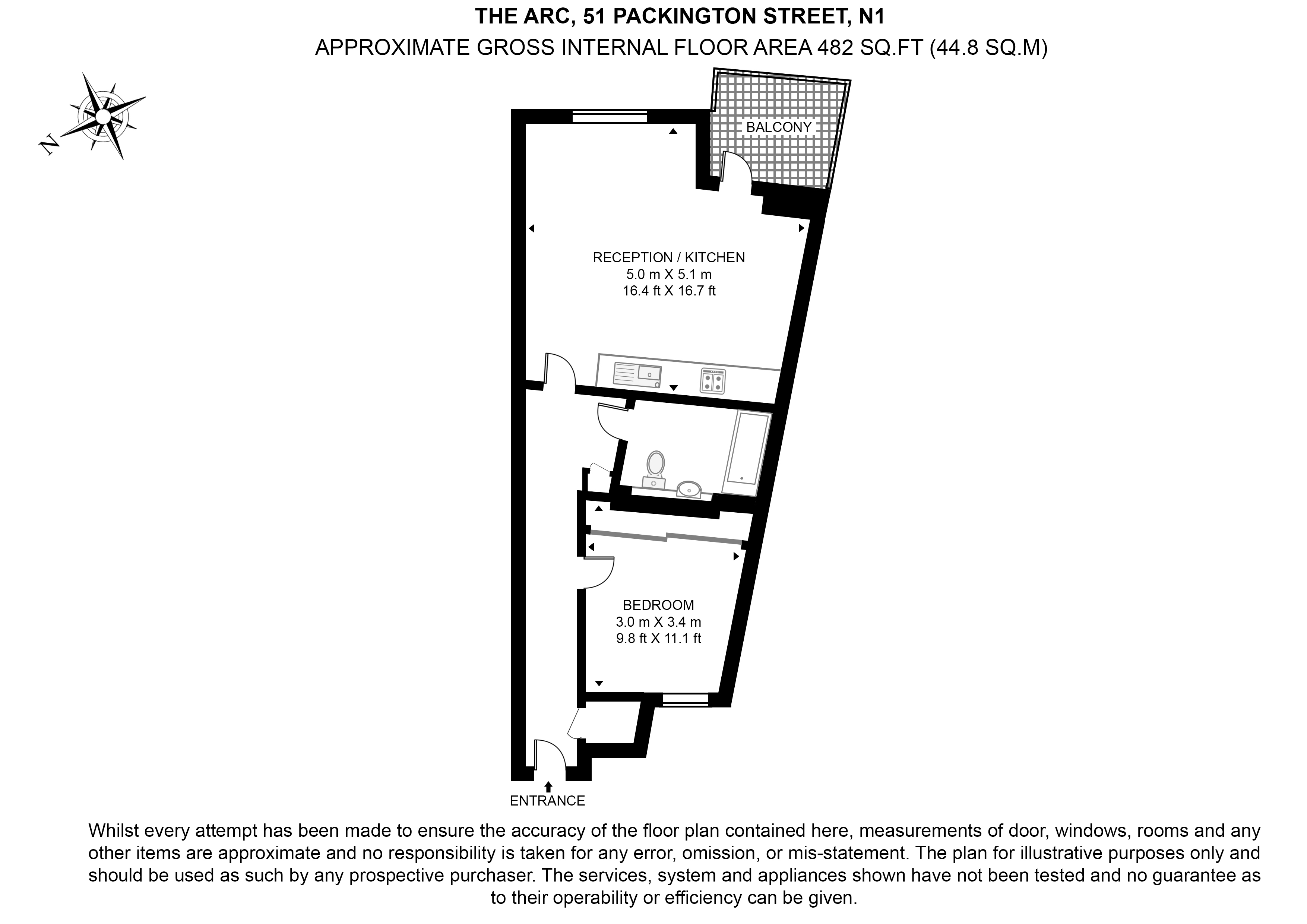 Flat 34, (51), The Arc, Islington floorplan