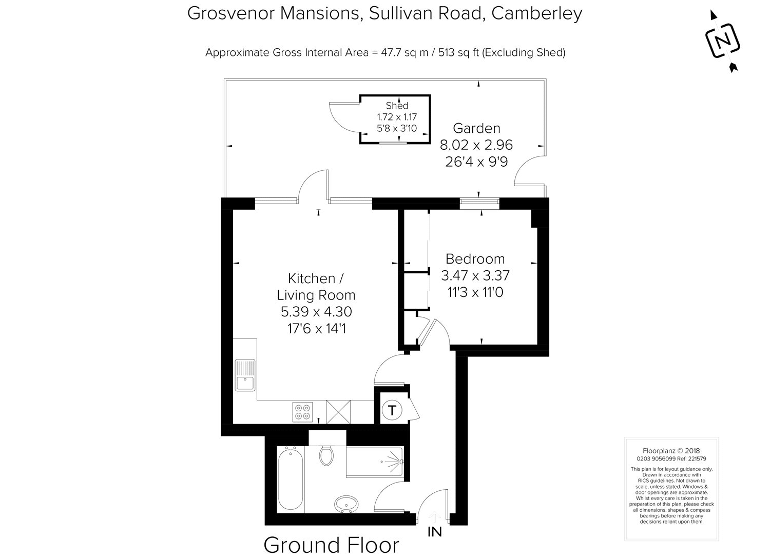1 Bedrooms Flat for sale in Grosvenor Mansions, Sullivan Road, Camberley, Surrey GU15