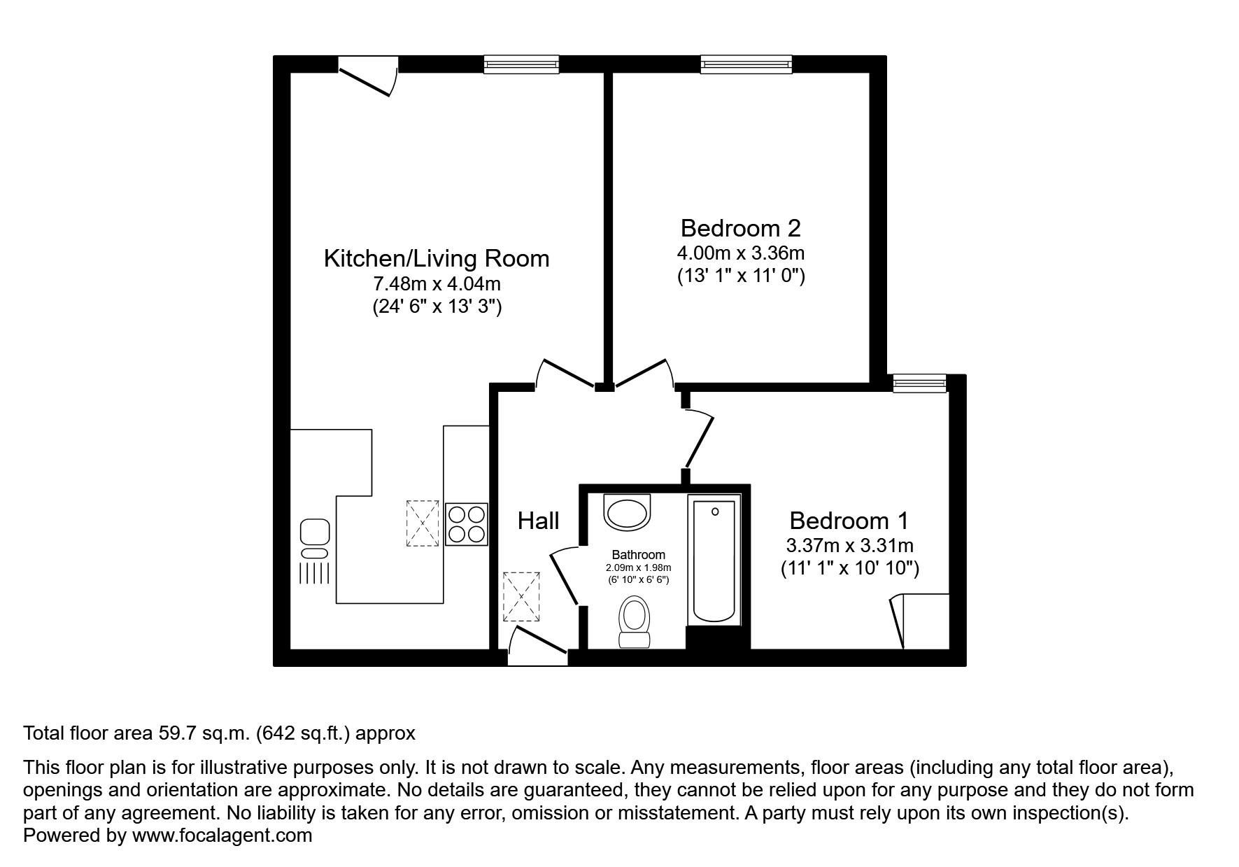 Flat 2, Old Dairy Heights, 91 High Street floorplan