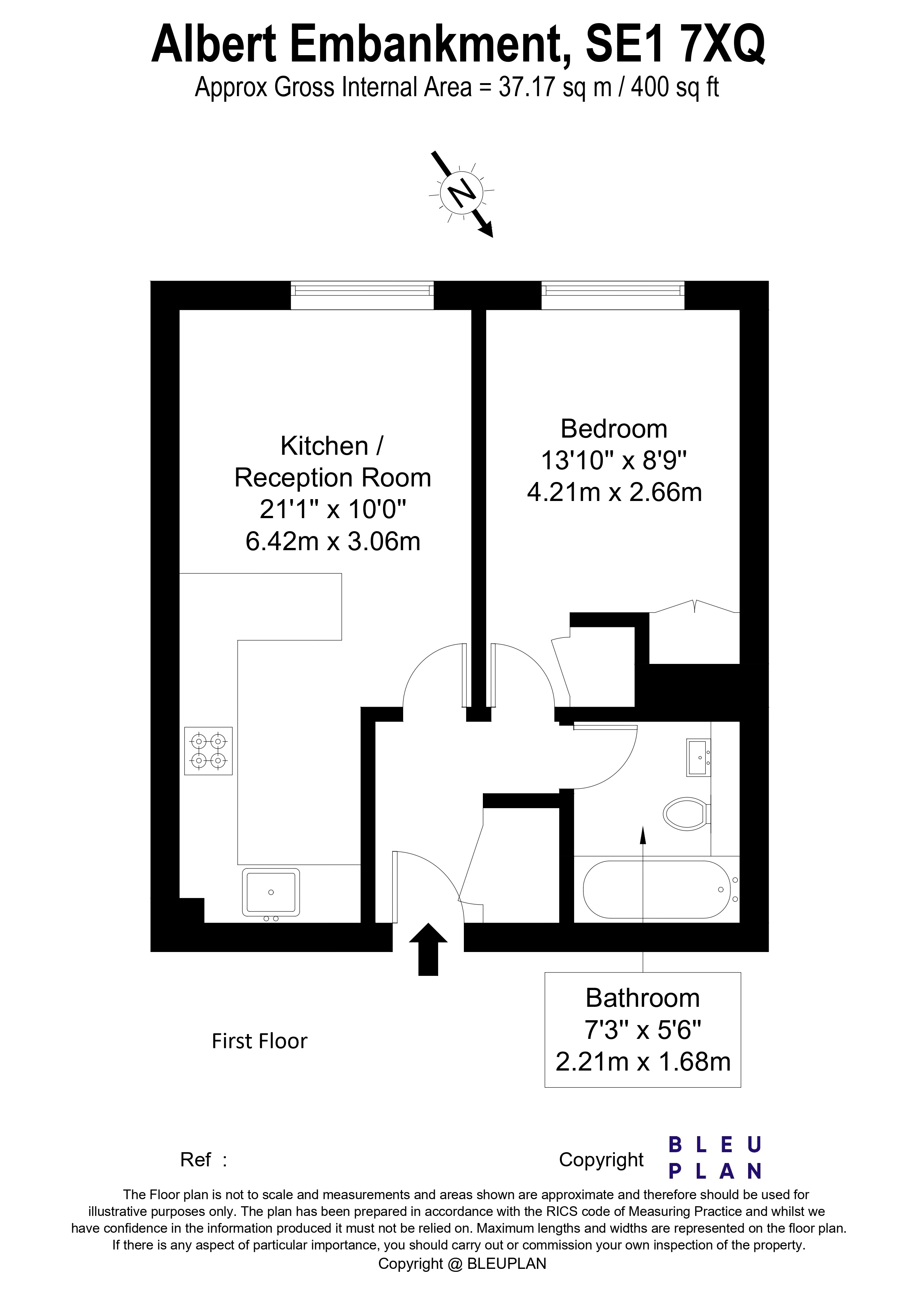 D147 Parliament View Apartments, 1, Albert Embankment, London floorplan