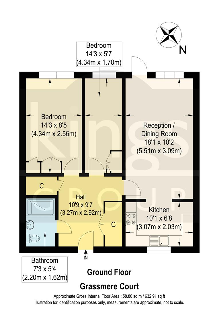 3 Grassmere Court, 20, Village Road, Enfield floorplan