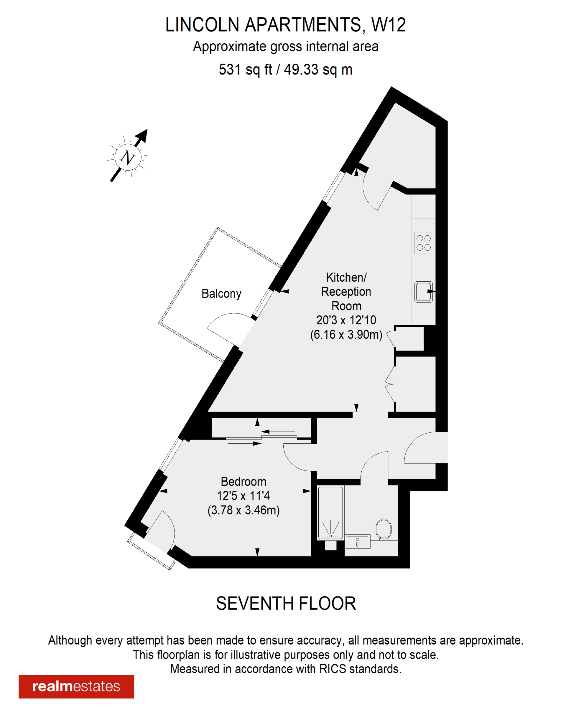 92 Lincoln Apartments, Fountain Park Way, Greater London floorplan