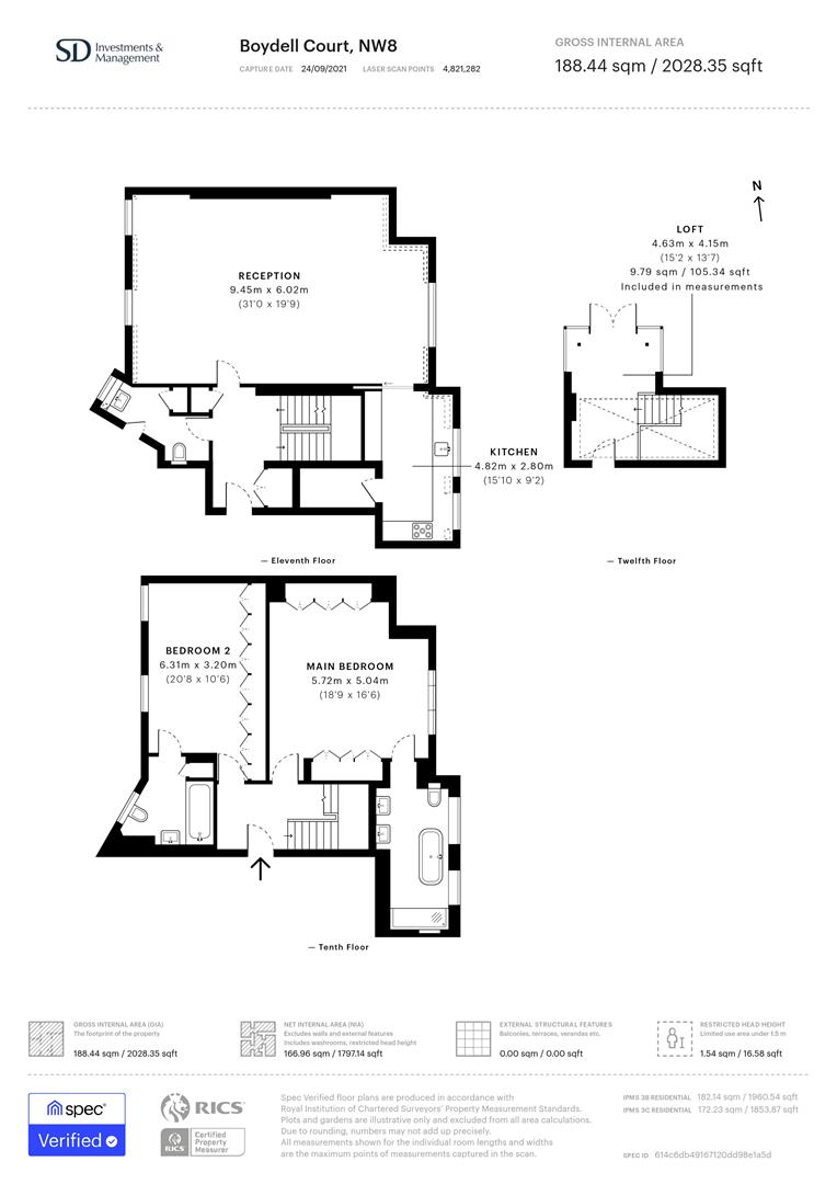 Flat 1103, Boydell Court, St. Johns Wood Park, London floorplan