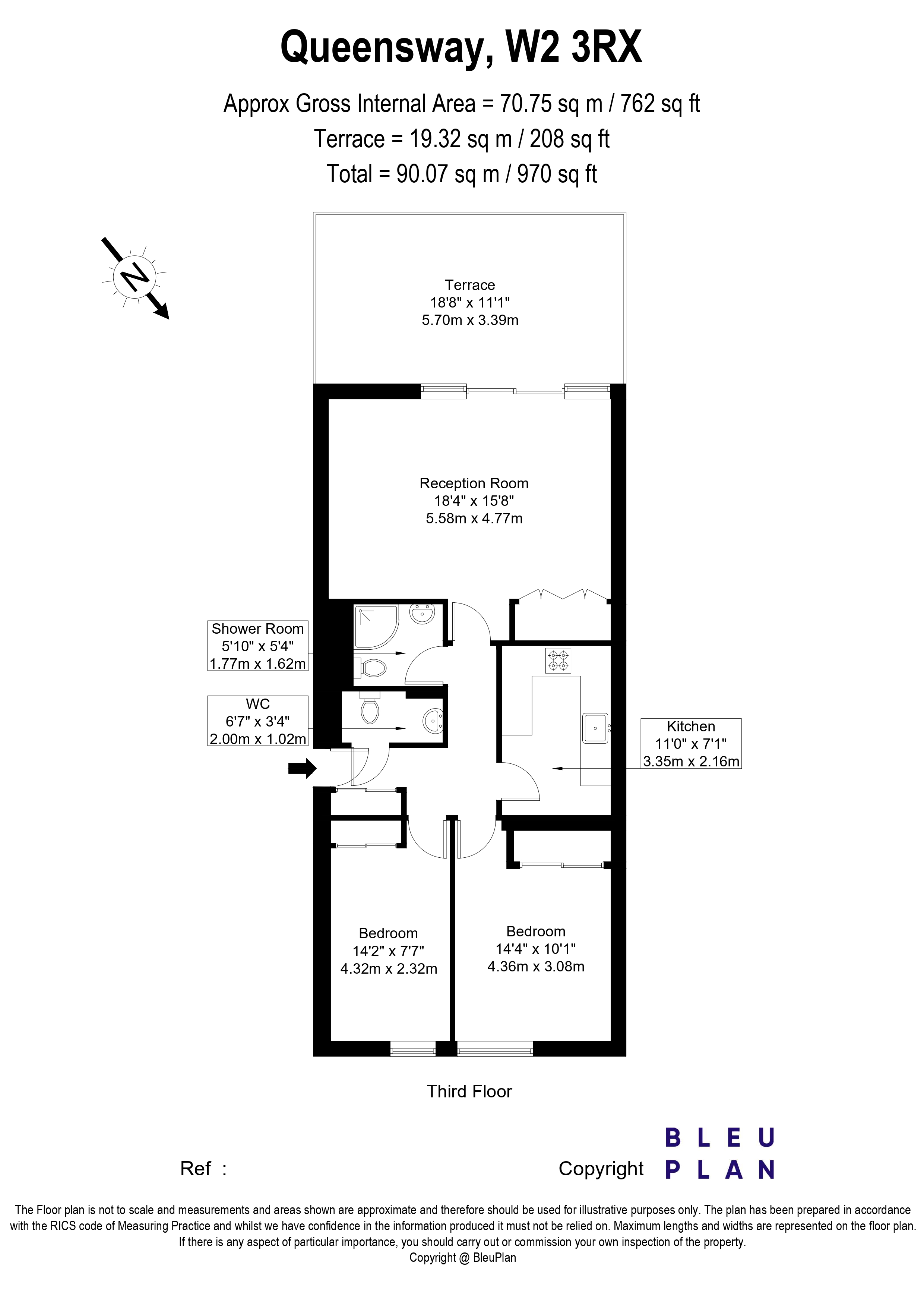 Flat 15 Consort House, 26, Queensway, Bayswater floorplan