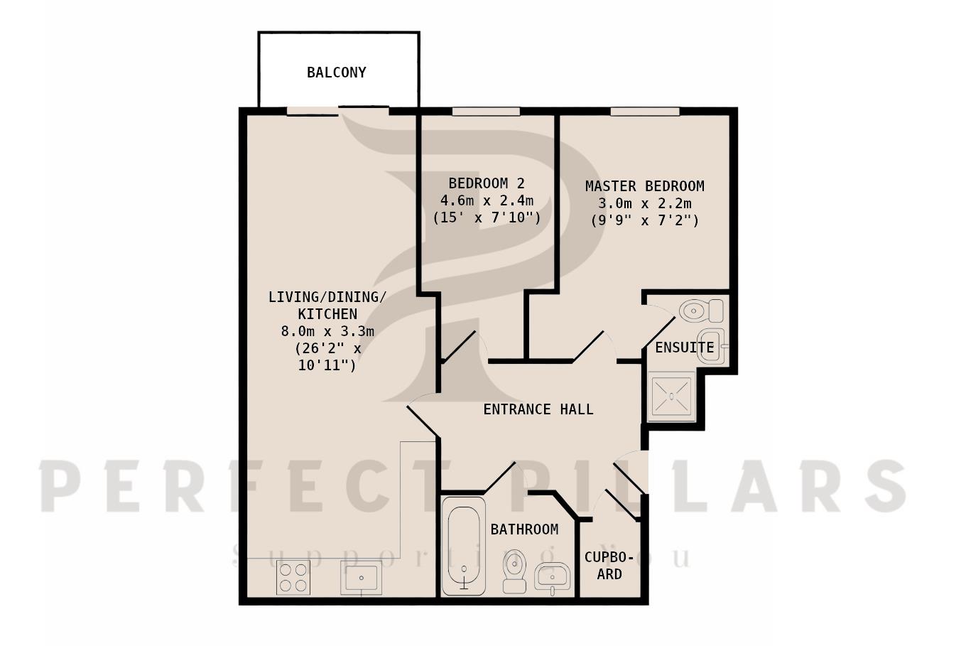 Flat 22, Projection West, Merchants Place, Reading floorplan