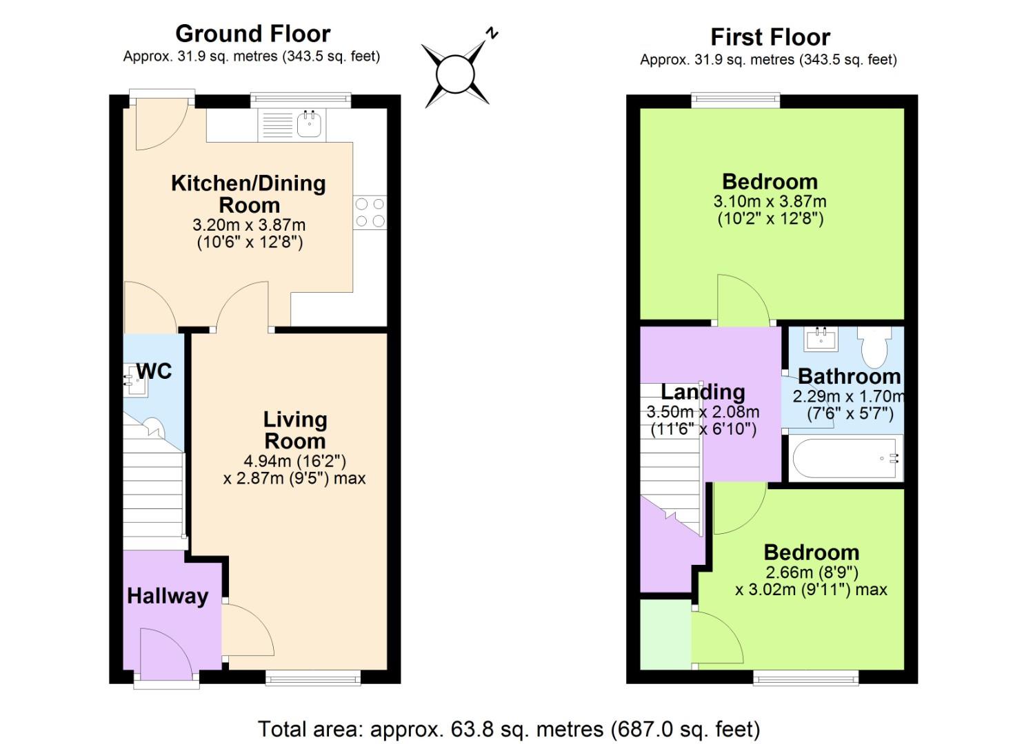 2, Maquin Close, Nottingham floorplan