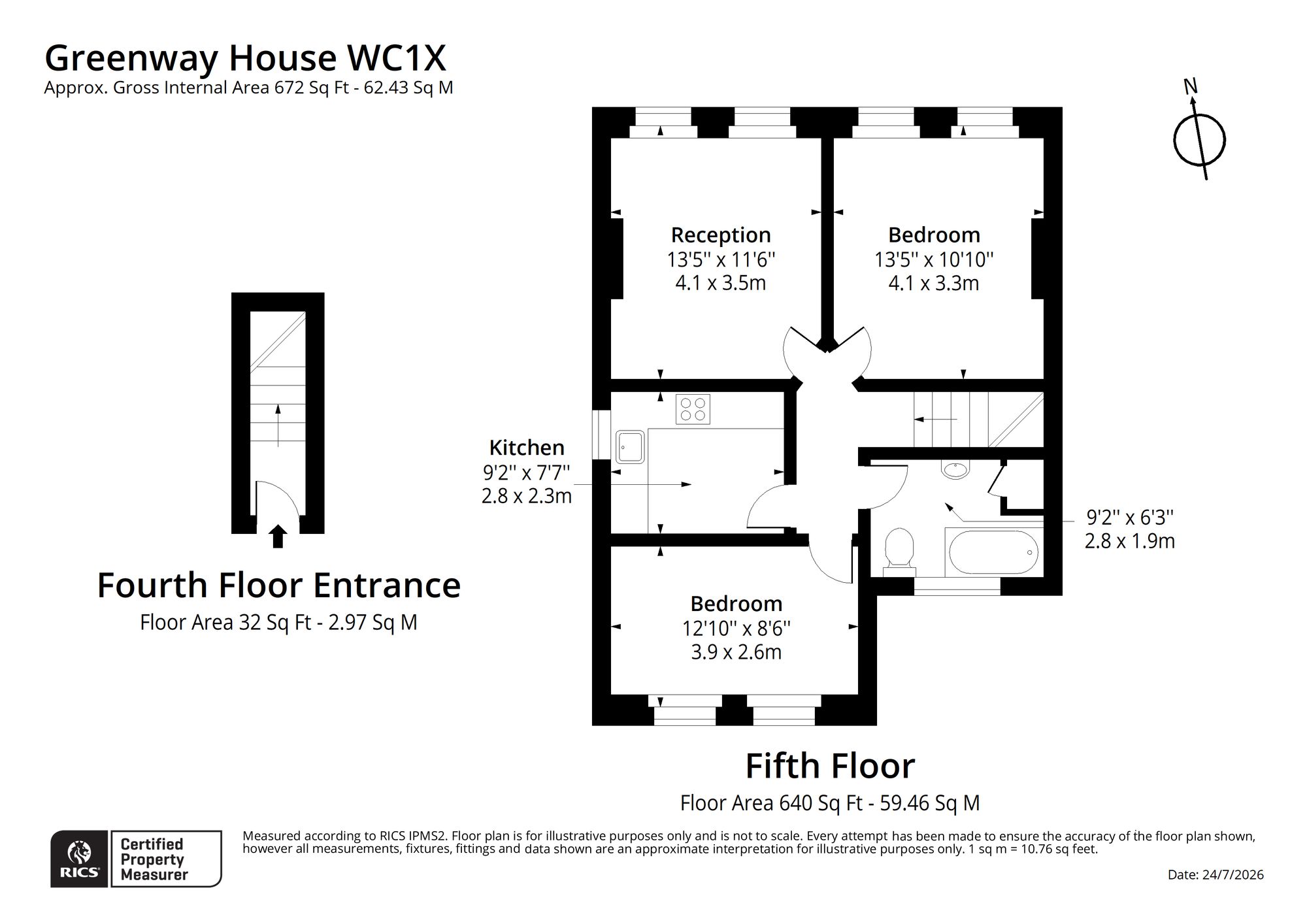 Flat 27, Greenaway House Fernsbury Street, London floorplan