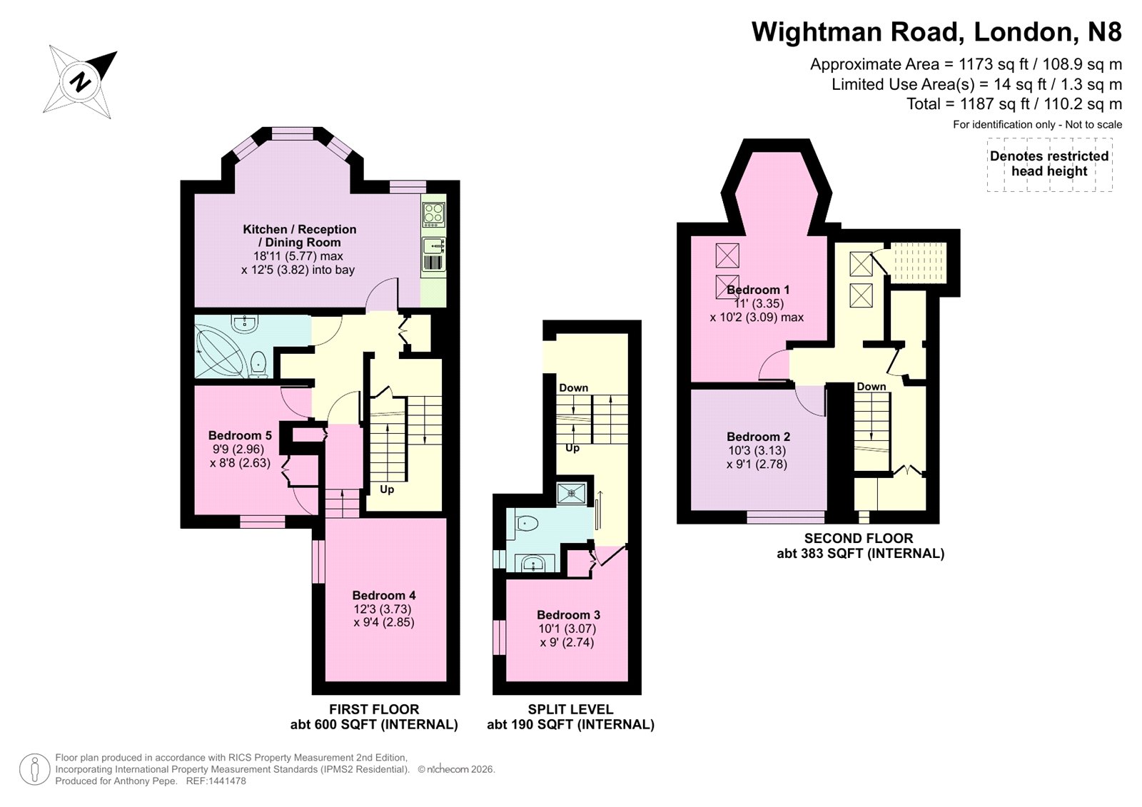 Top Floor Flat, 268, Wightman Road, London floorplan