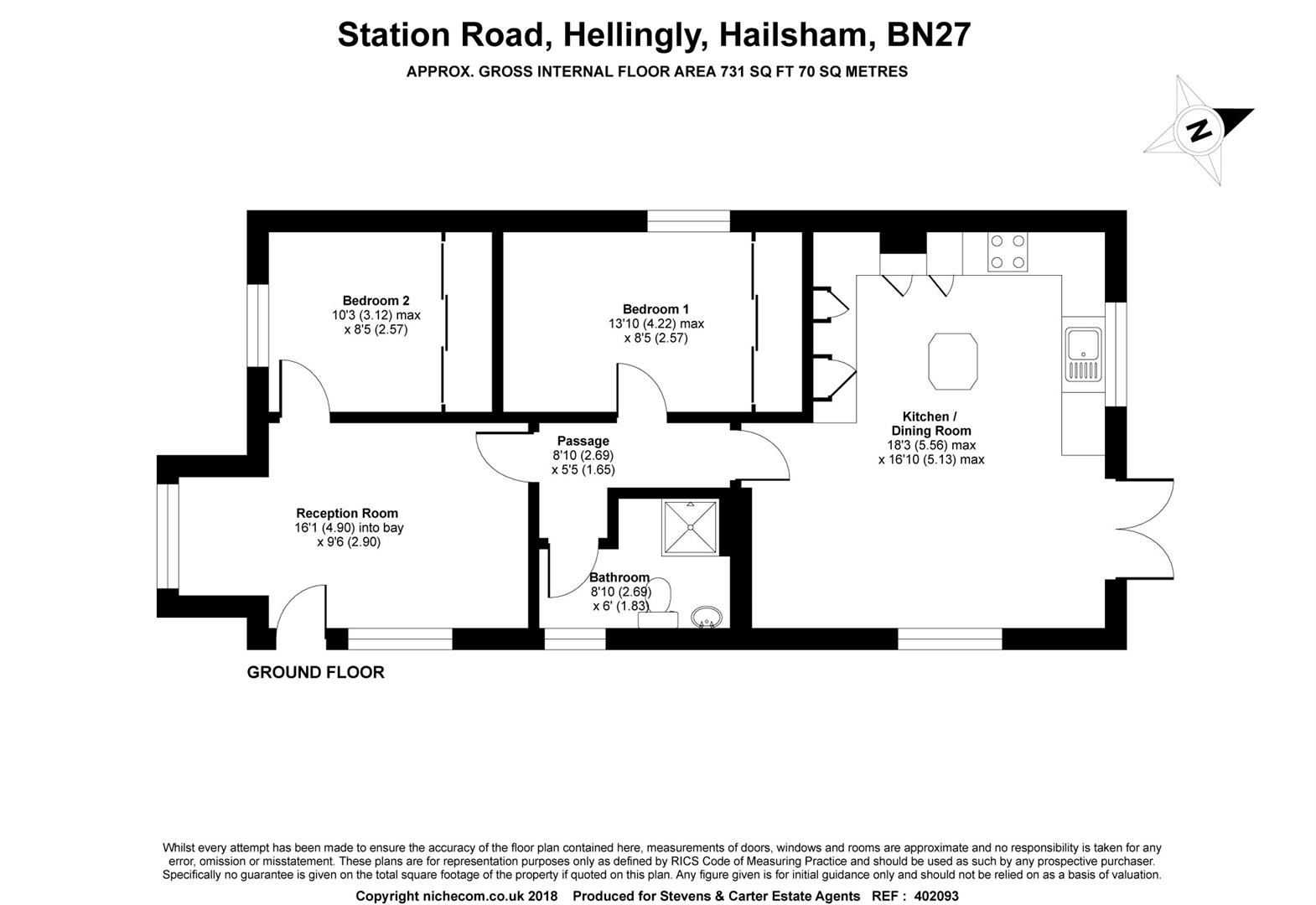 2 Bedrooms Detached bungalow for sale in Station Road, Hellingly, Hailsham BN27