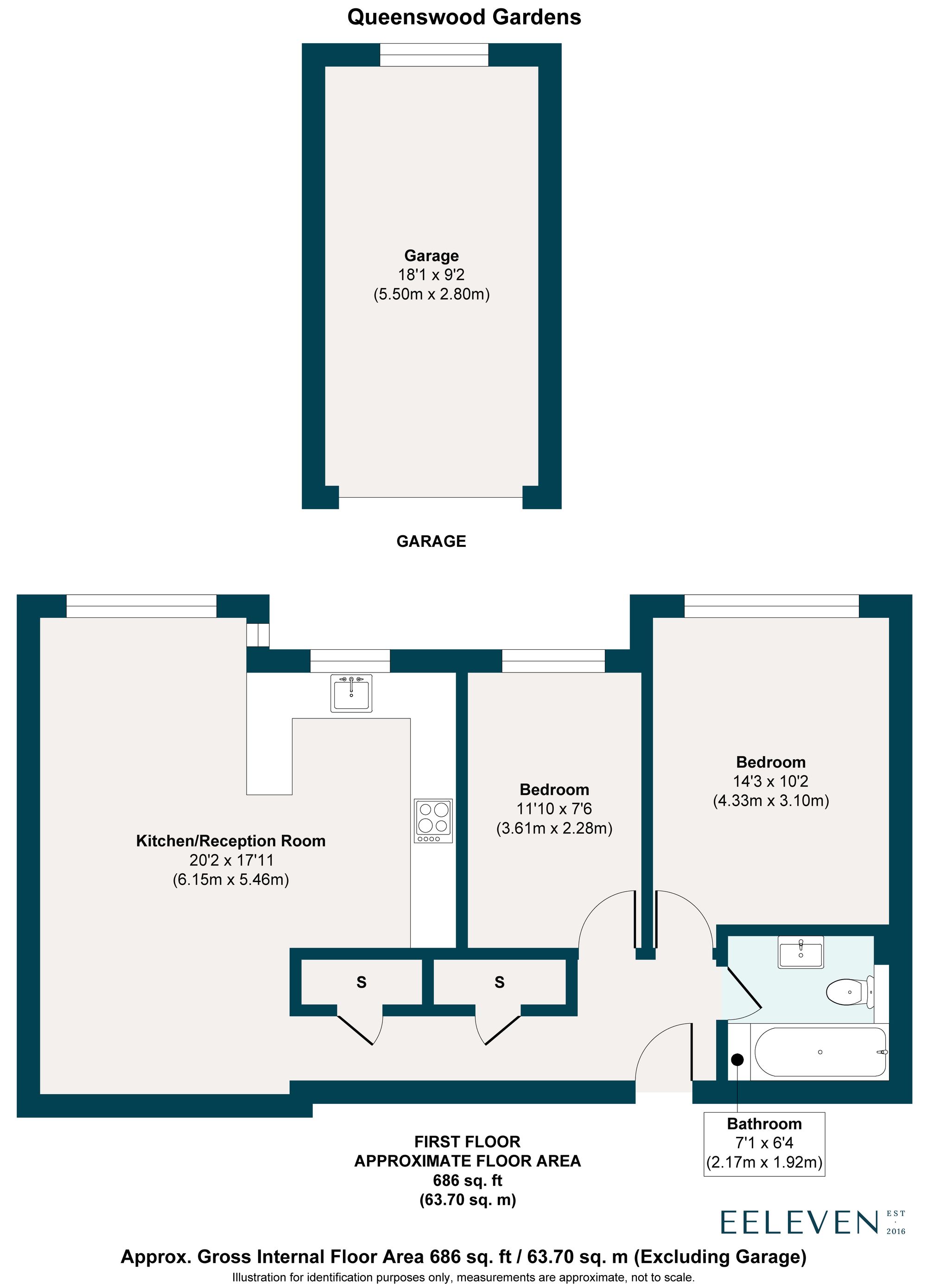 64 Queenswood Gardens, London floorplan