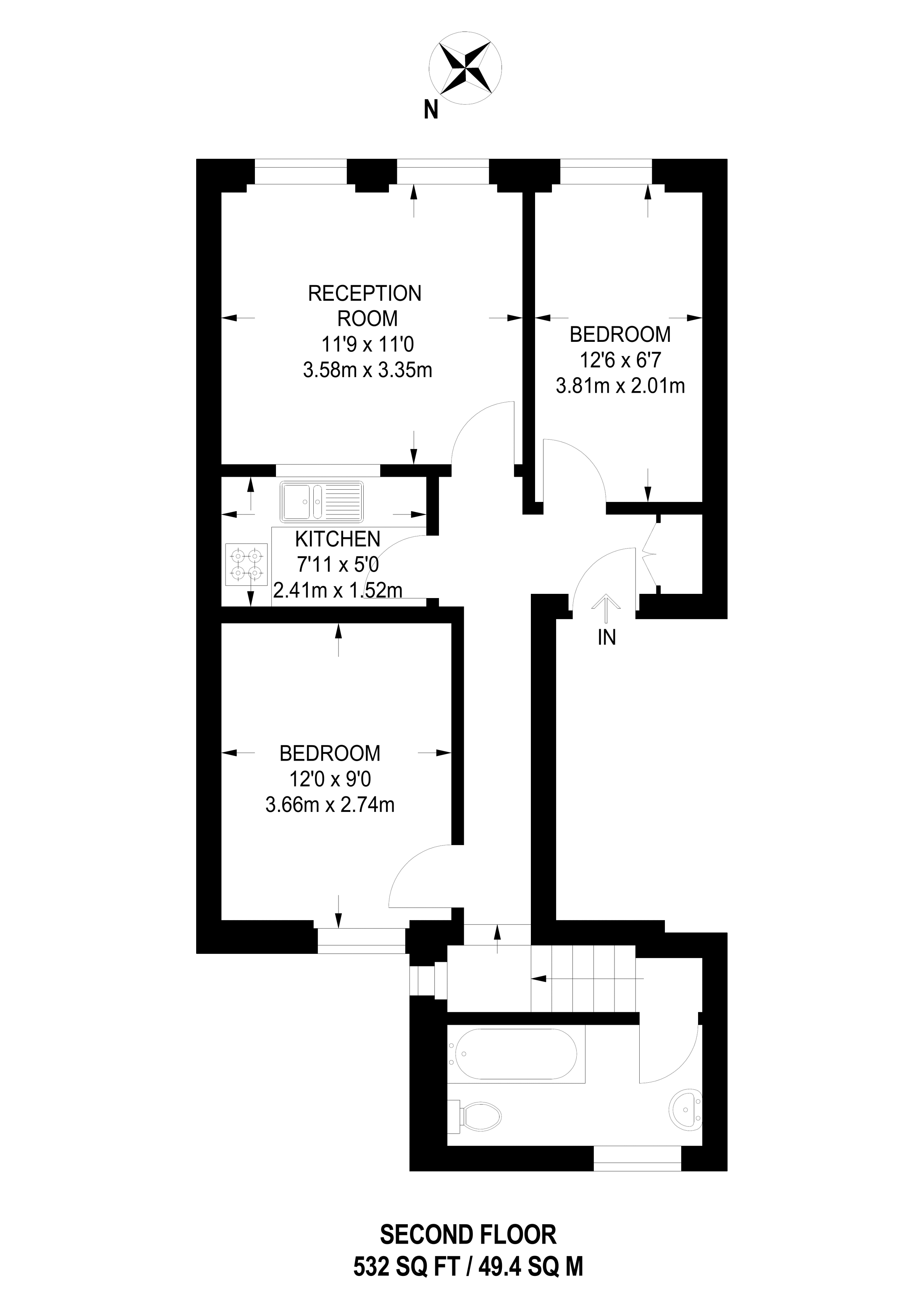 2 Bedrooms Flat to rent in Castletown Road, West Kensington, London W14