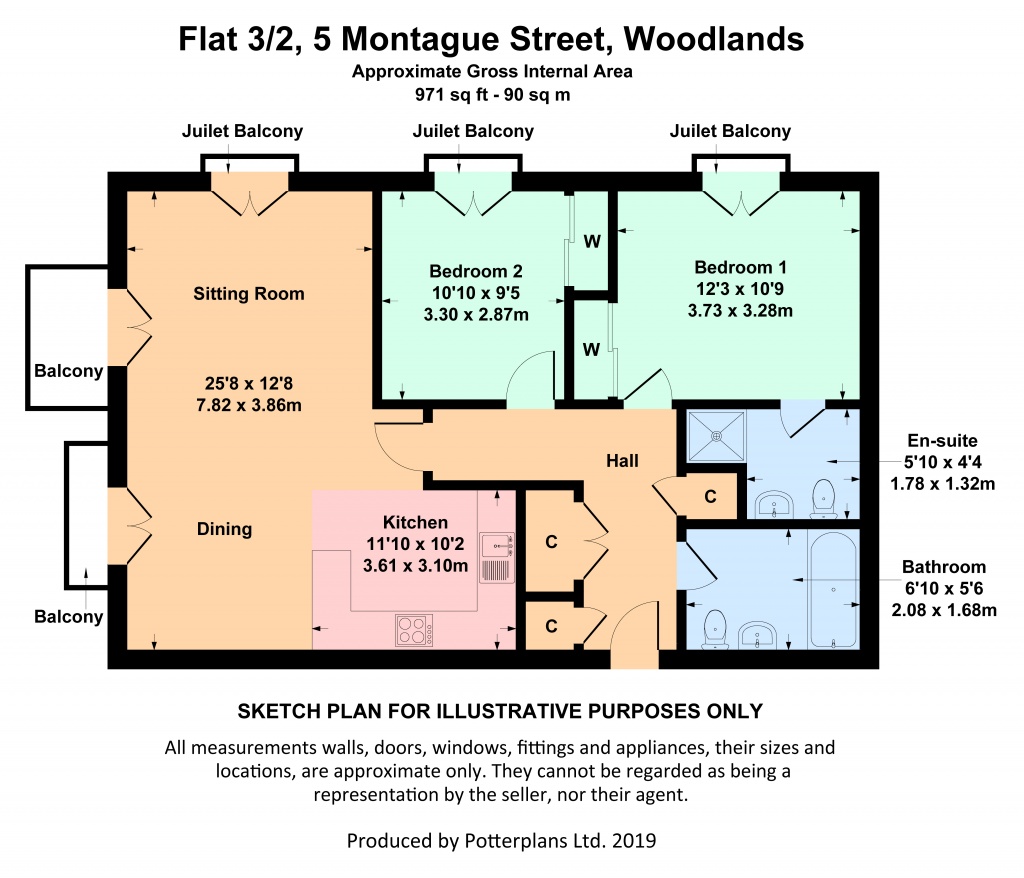 2 Bedrooms Flat for sale in Flat 3/2, 5 Montague Street, Woodlands G4