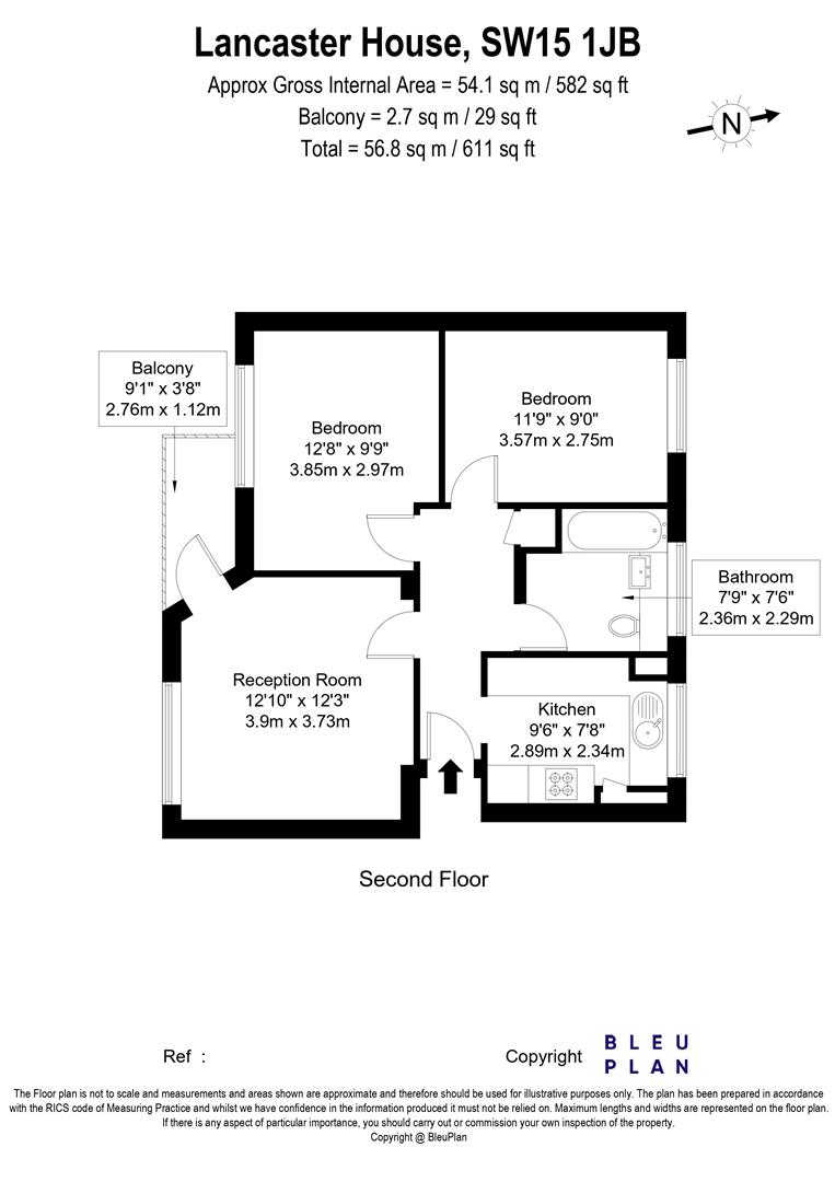 Flat 6, Lancaster House, Putney floorplan