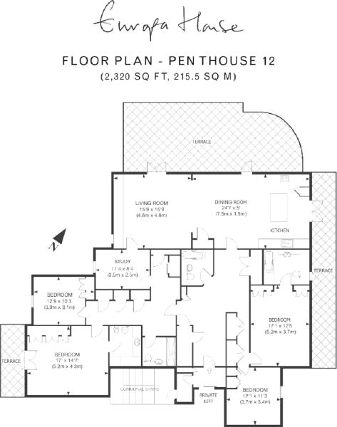 The Penthouse - Apartment 12, 79a Europa House, Randolph Avenue, Maida Vale floorplan