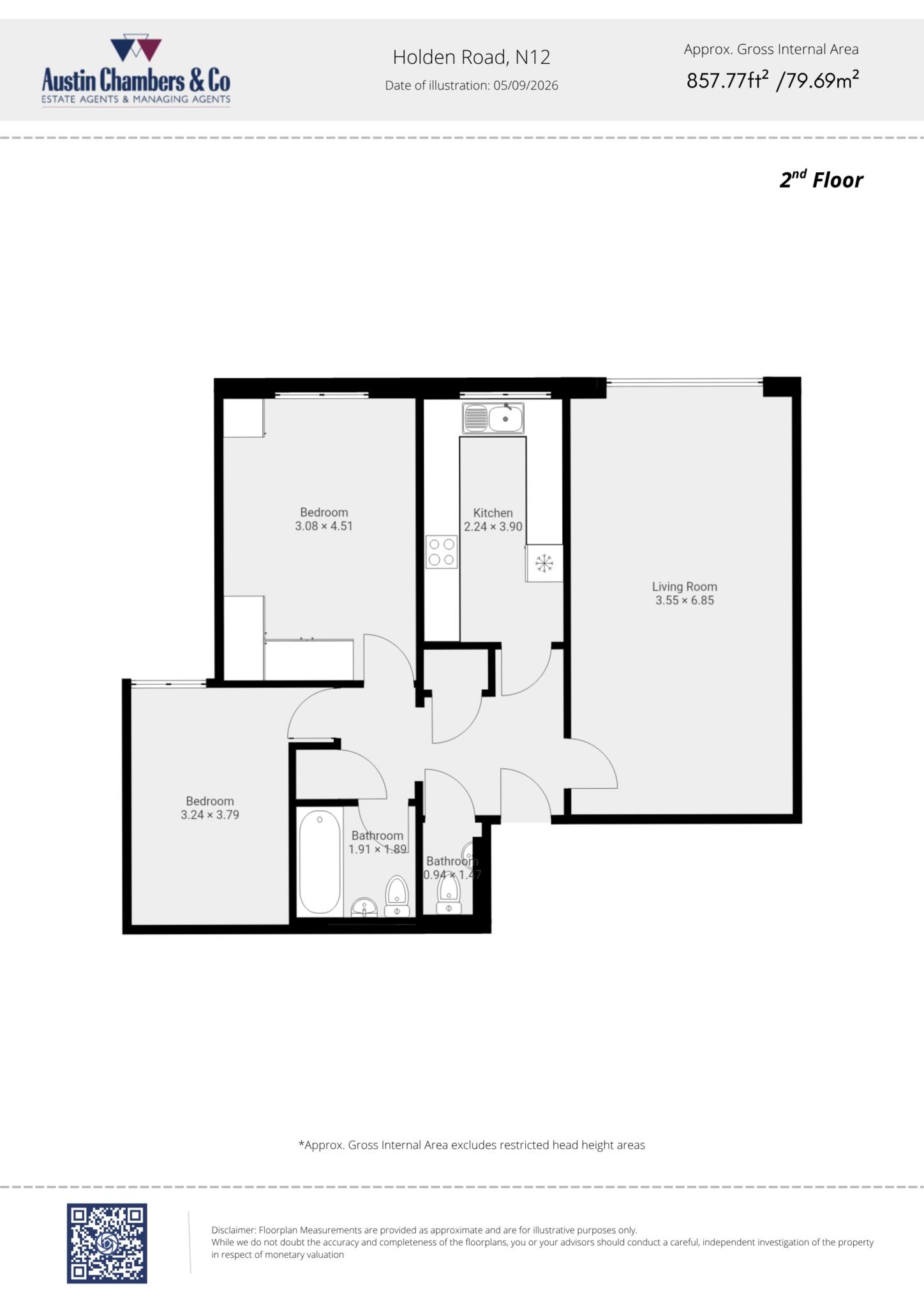 19 Garden Court, Holden Road, London floorplan