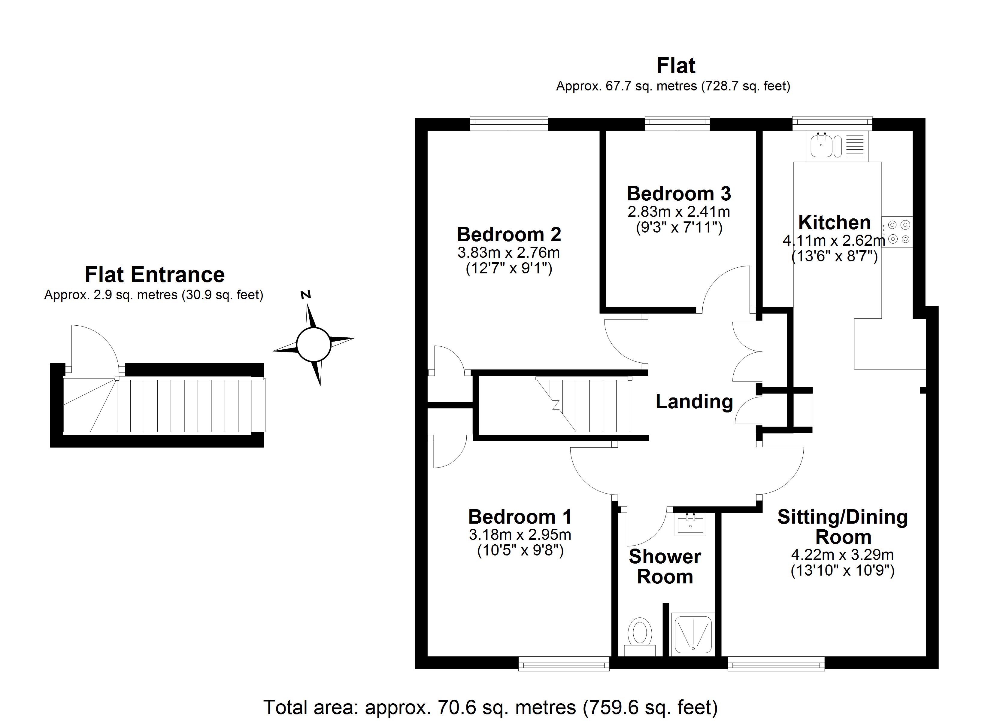 Flat 2, Coopers Court, Crediton floorplan