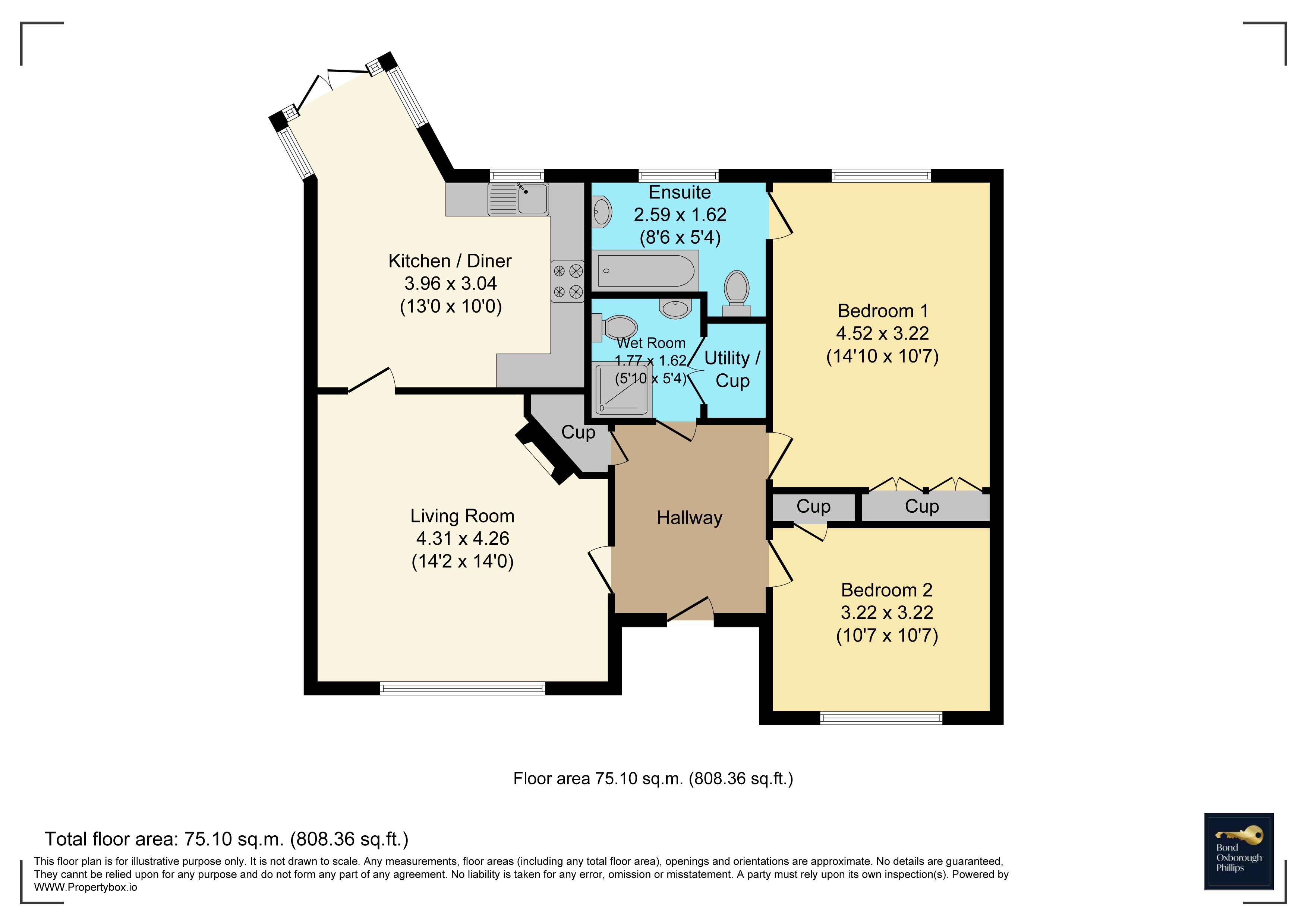 1, Oaklands Court, Sticklepath floorplan