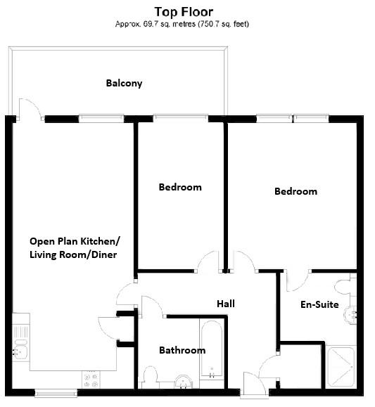Flat 7 Claverley, 145, Queens Road, Littlestone floorplan