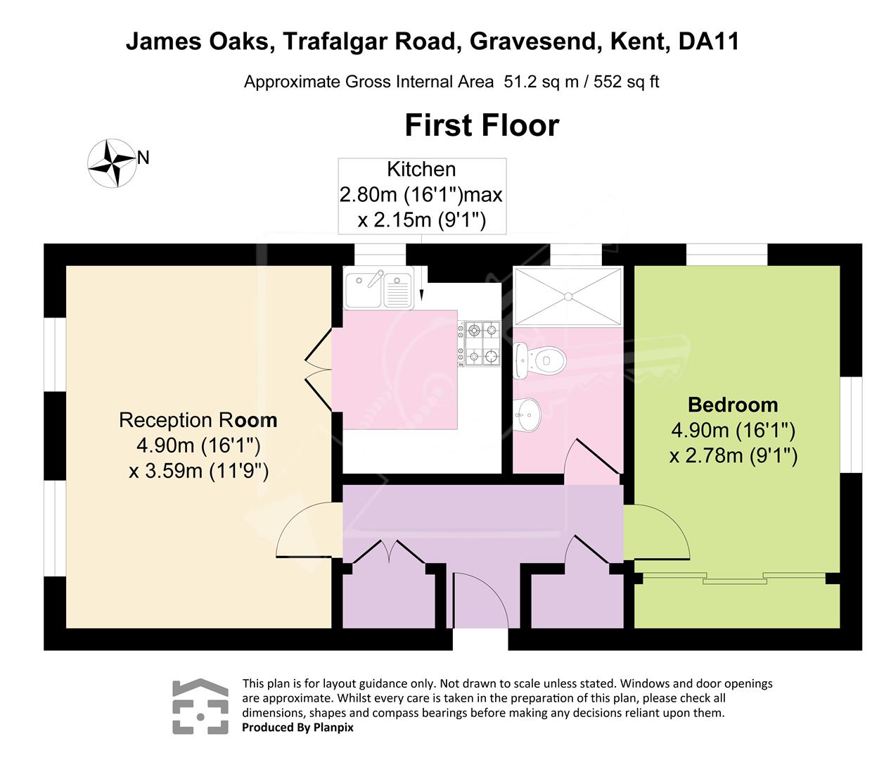 67 St James Oaks, Trafalgar Road, Gravesend floorplan