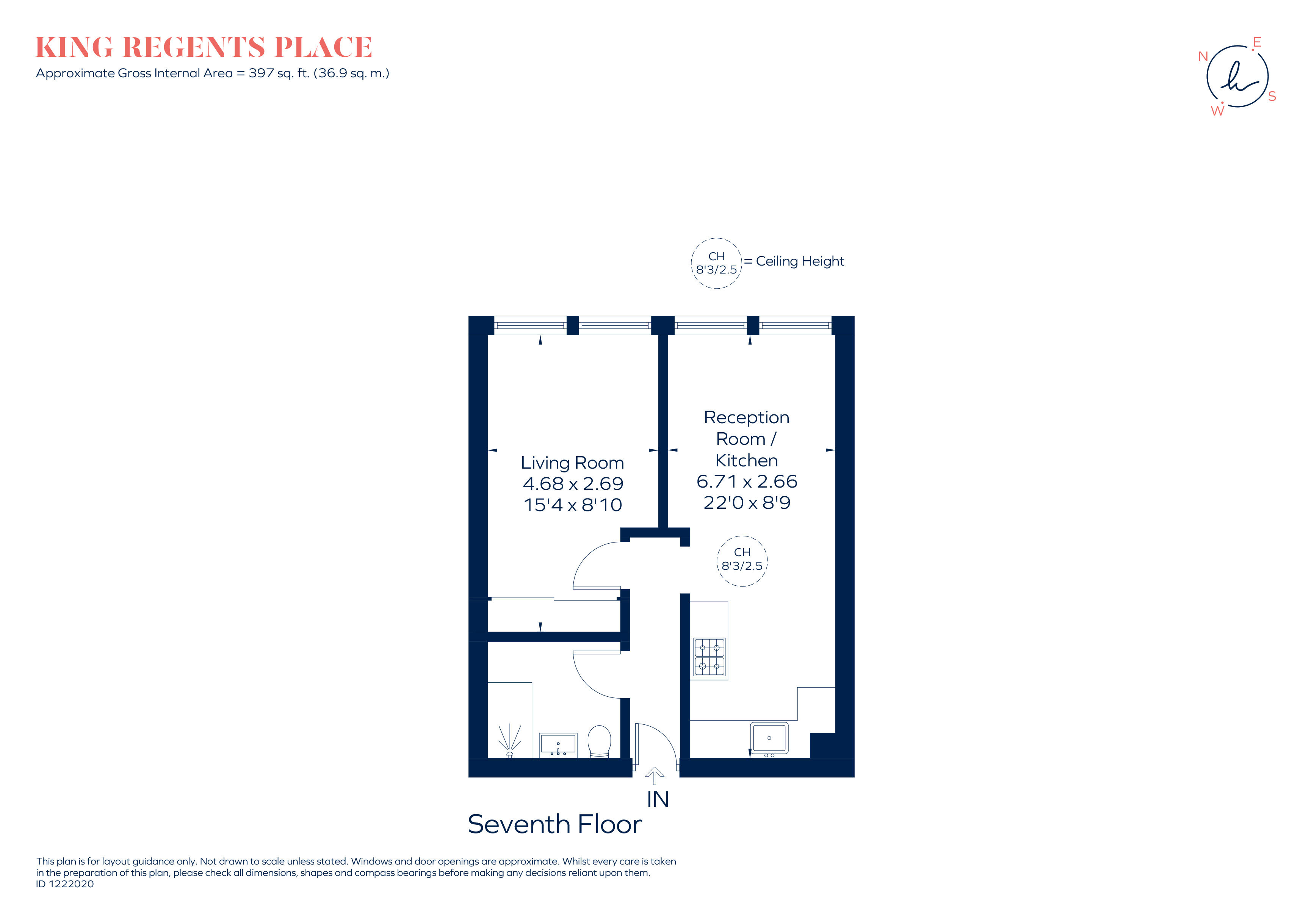 Flat 38, King Regent'S Place, 12-16, Fitzroy Street, London floorplan
