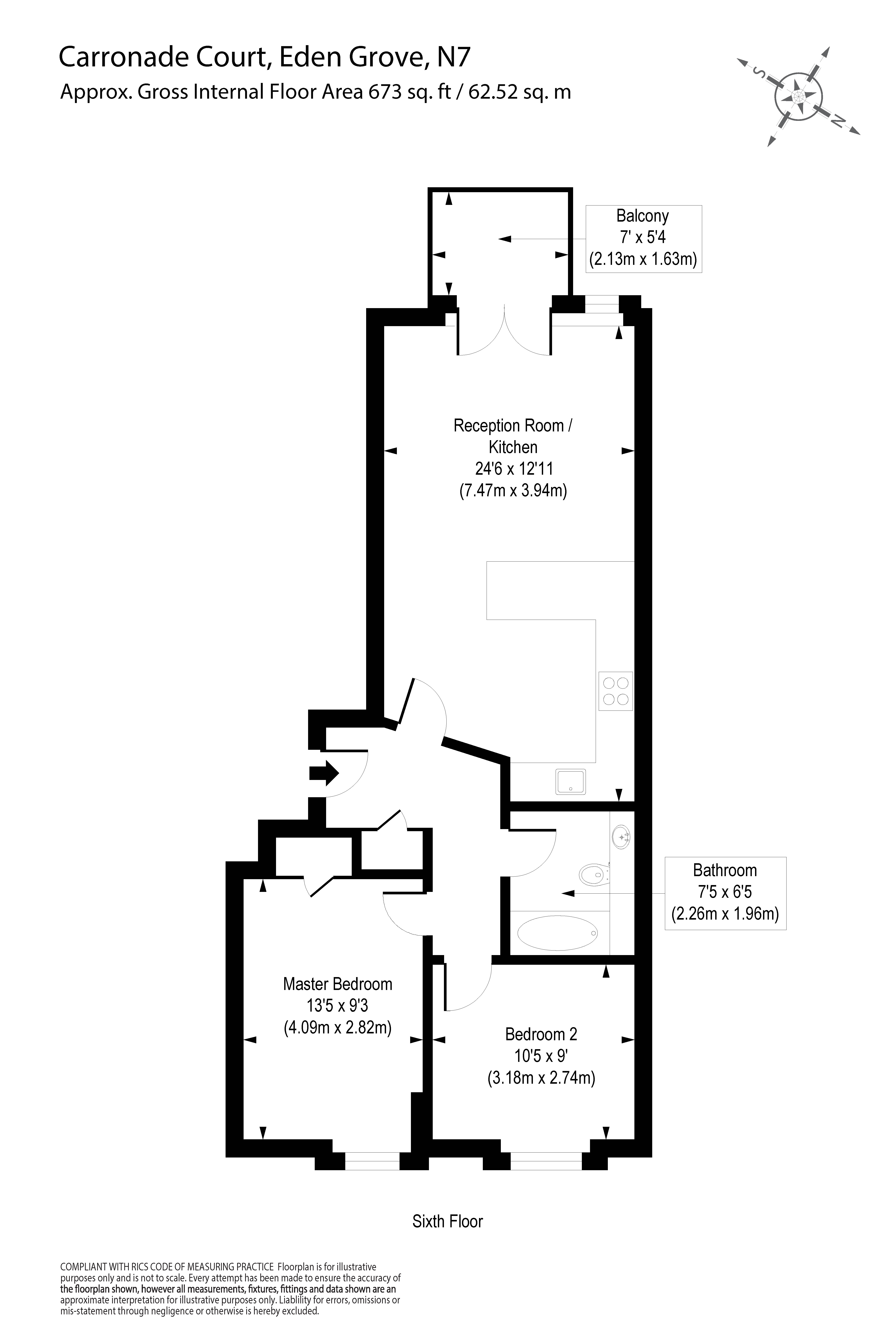 2 Bedrooms Flat to rent in Eden Grove, Islington N7