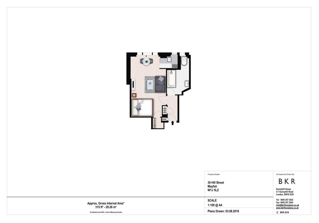 Flat 68, 39, Hill Street, London floorplan