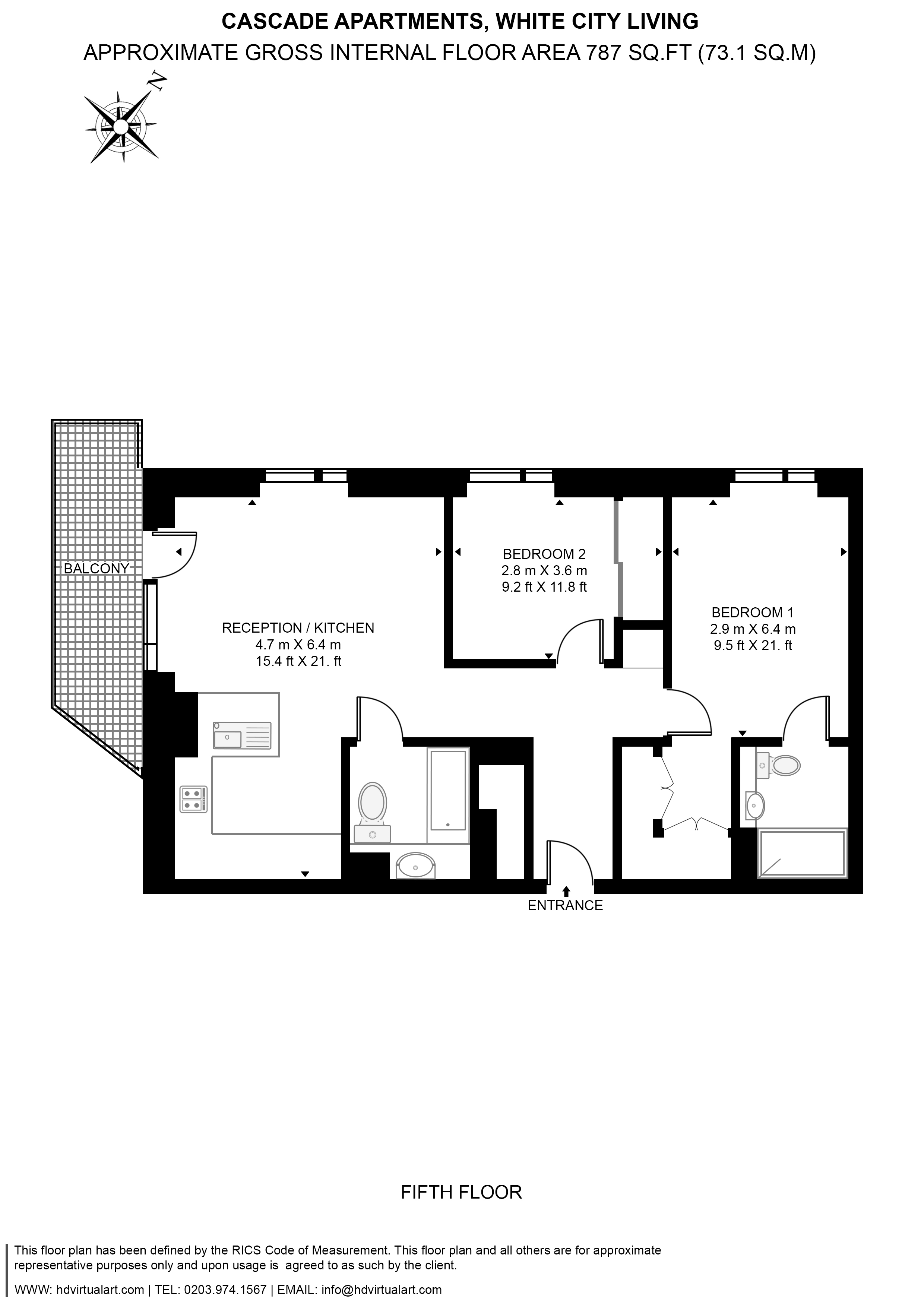 27 Cascade Apartments,, Cascade Way, White City floorplan