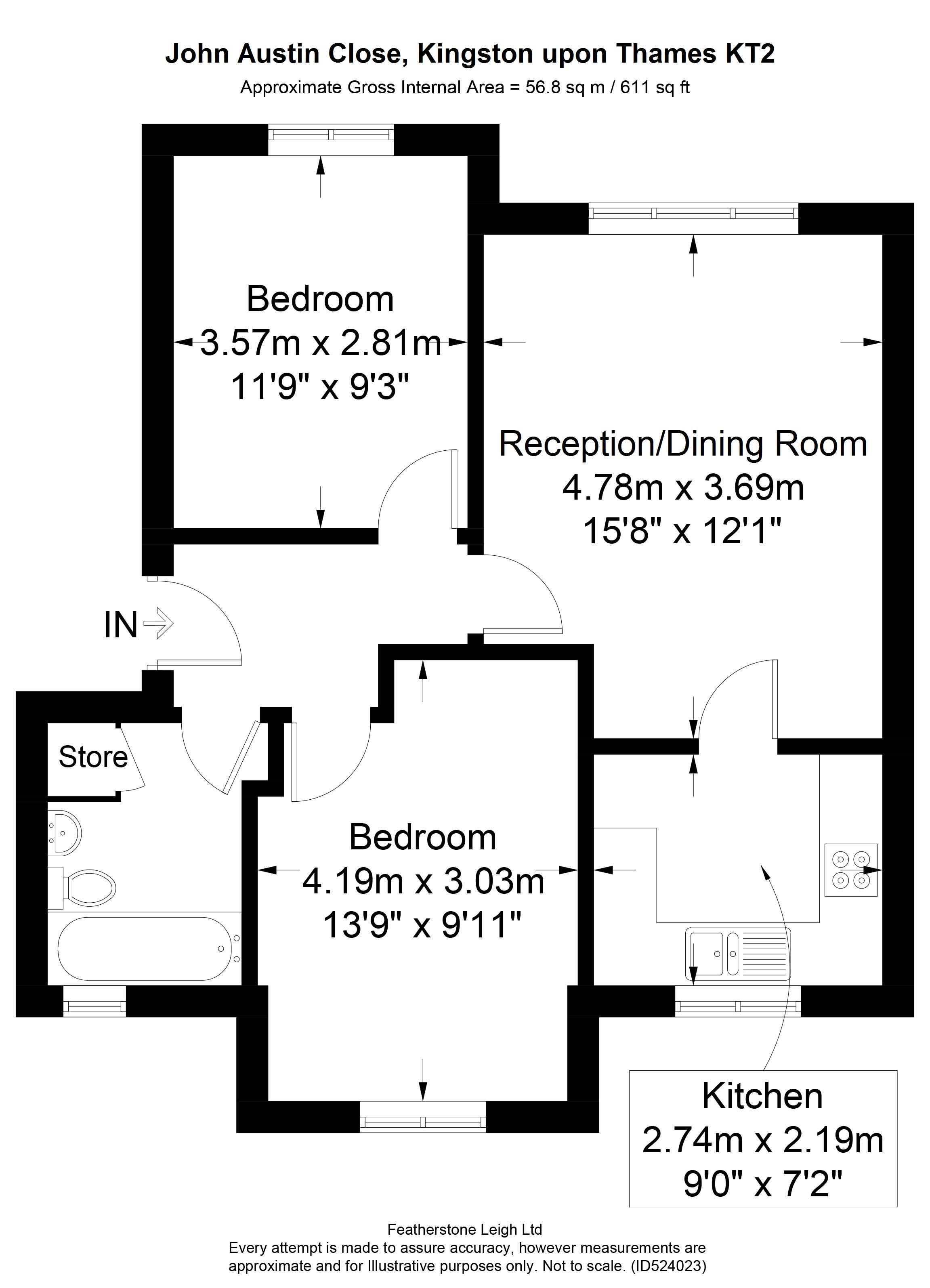 2 Bedrooms Flat for sale in John Austin Close, Kingston Upon Thames KT2