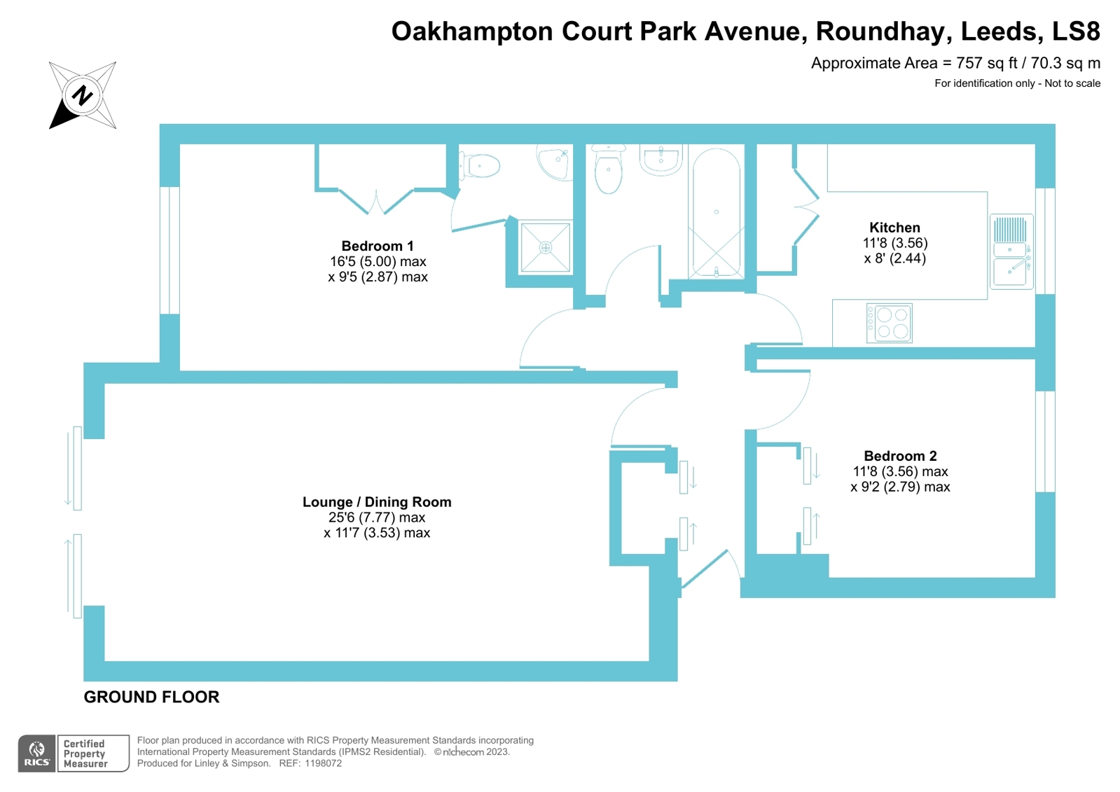 3 Oakhampton Court,, Park Avenue, Leeds floorplan