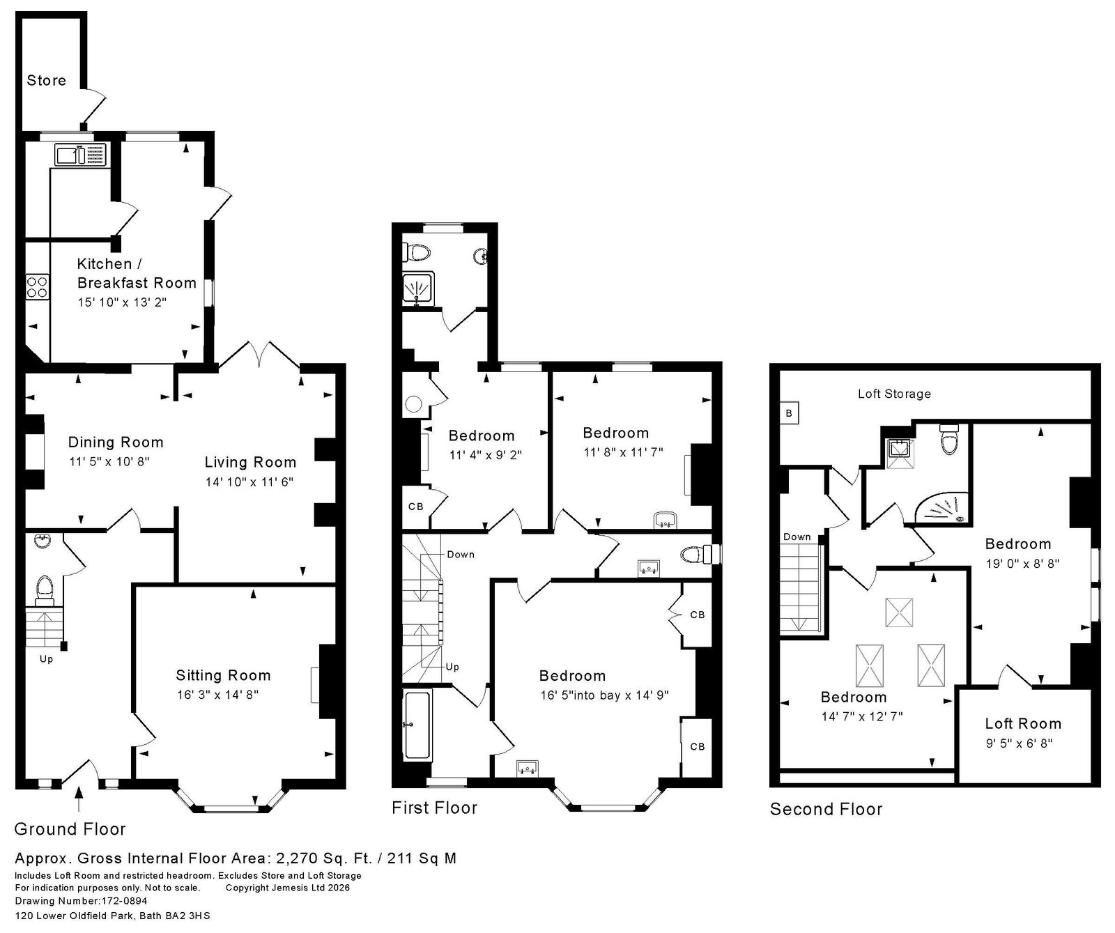 120, Lower Oldfield Park, Bath floorplan