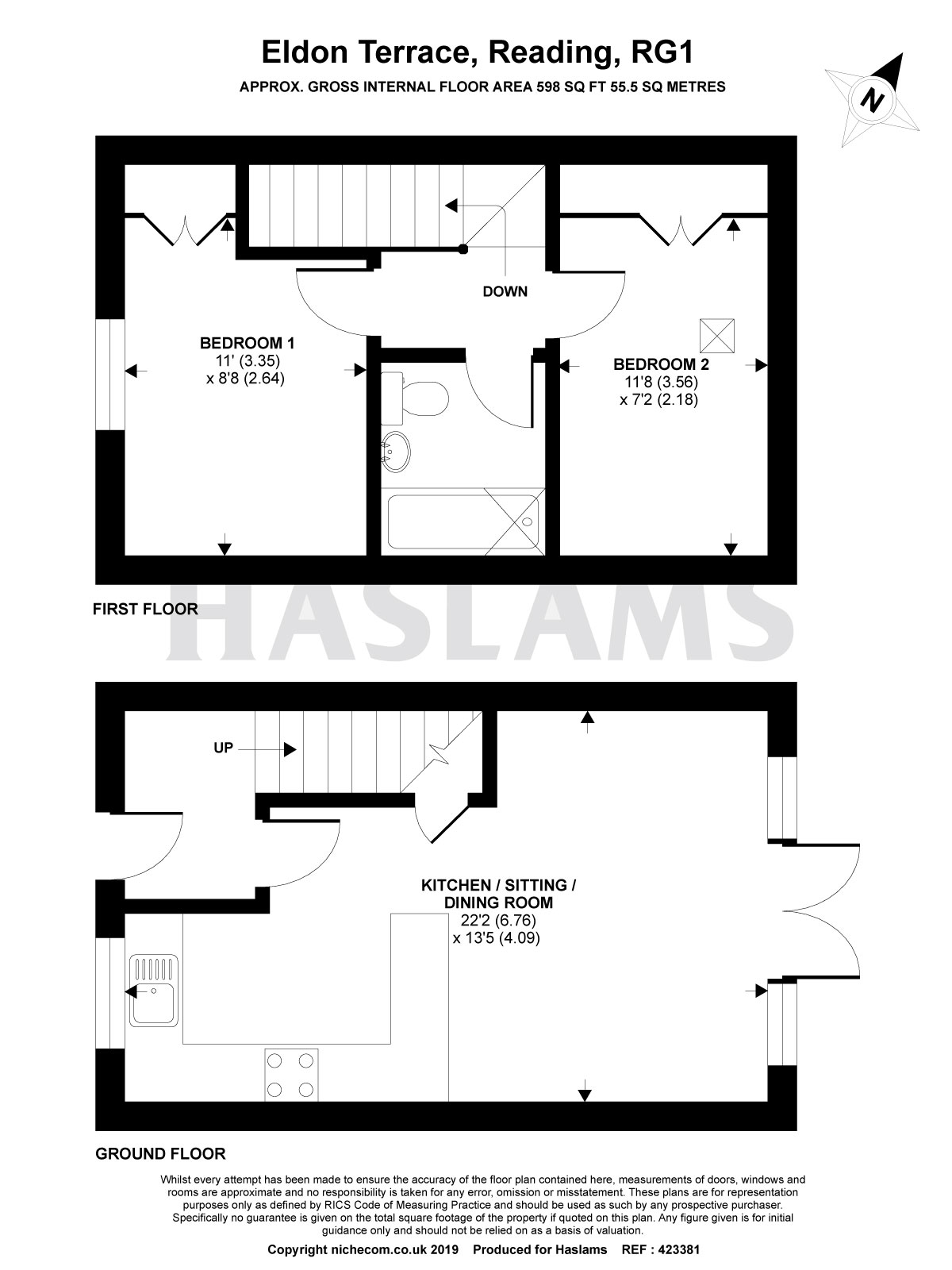 2 Bedrooms Town house for sale in Eldon Terrace, Reading RG1