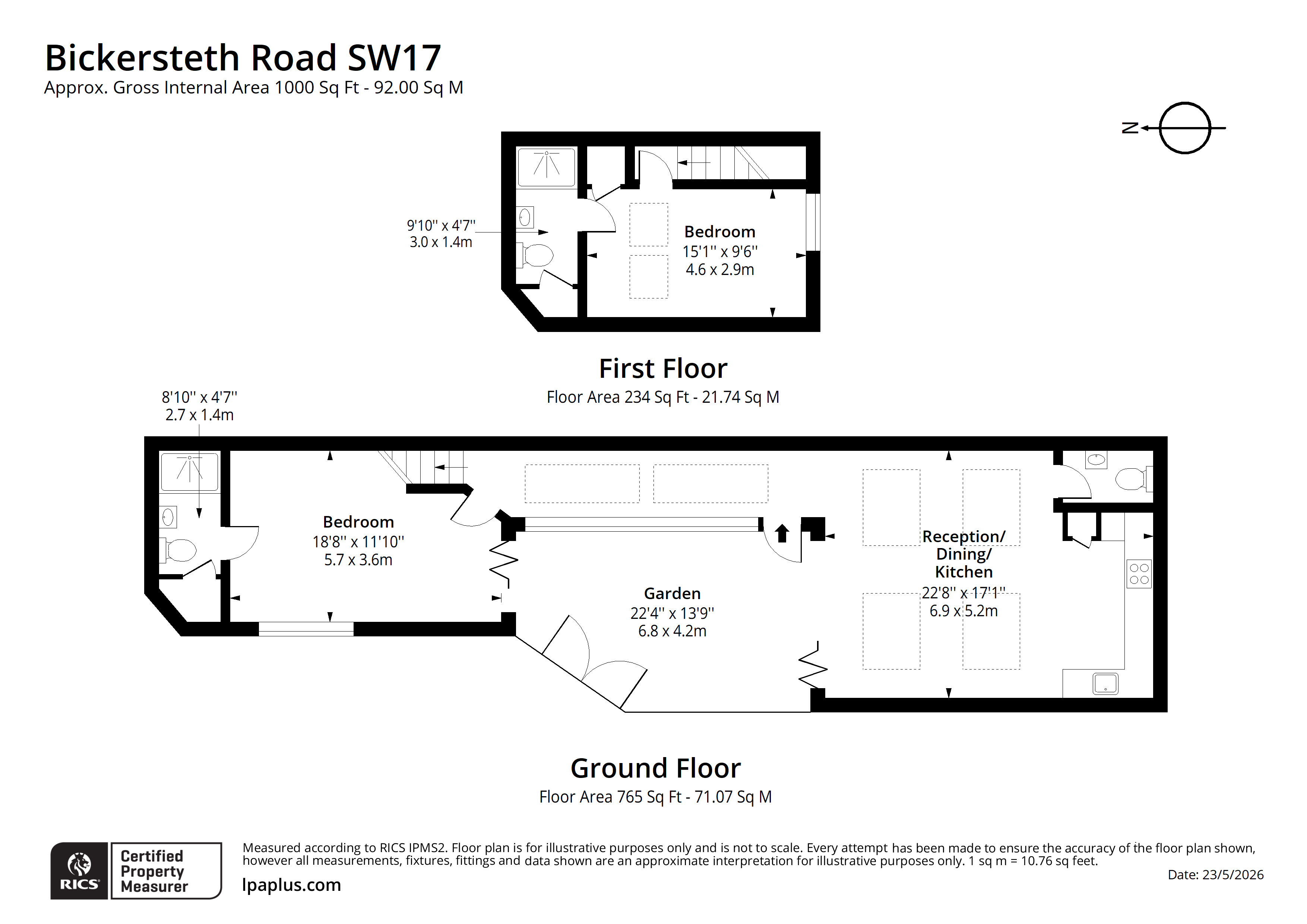 118A, Bickersteth Road, London floorplan