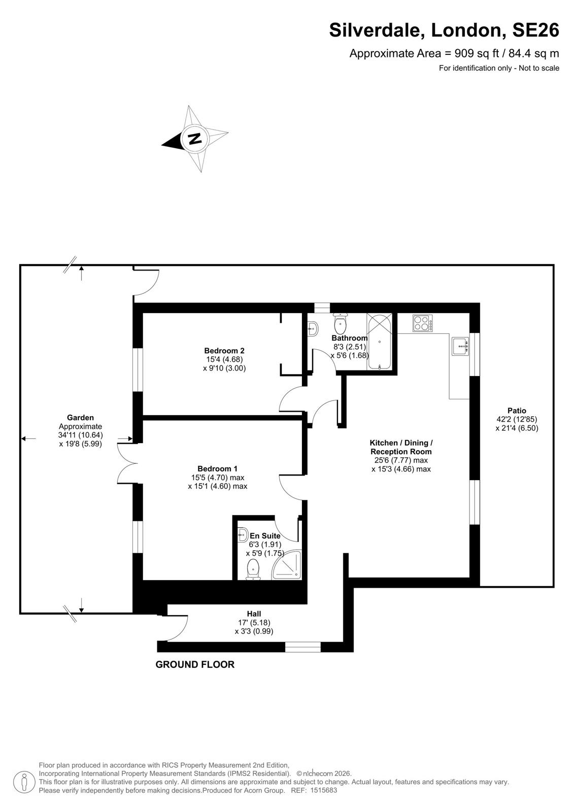 Flat 1 Sycamore Court, 7-9, Silverdale, London floorplan