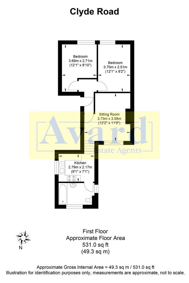 Flat 2, 43, Clyde Road, Brighton floorplan