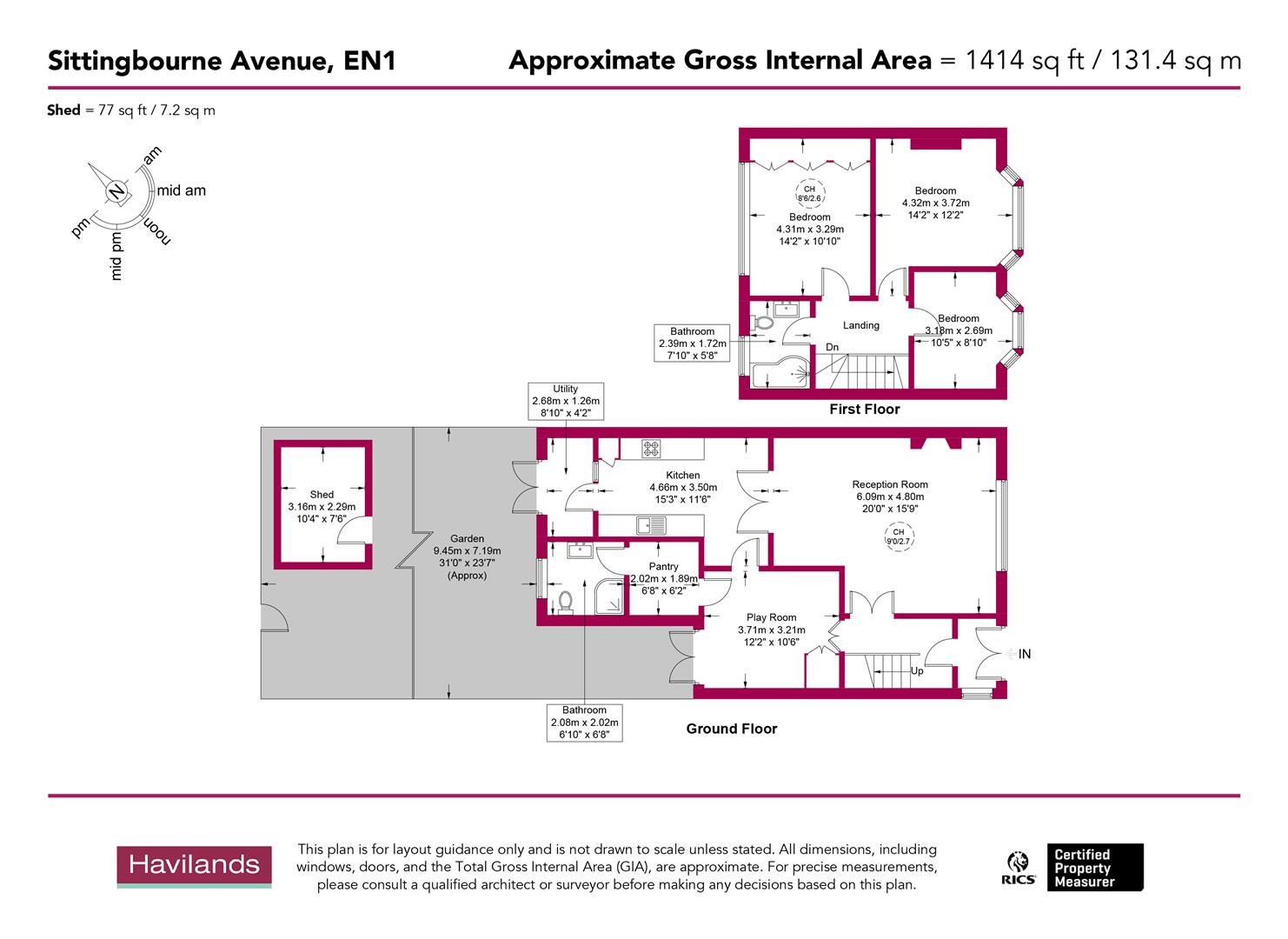 66, Sittingbourne Avenue, Bush Hill Park floorplan