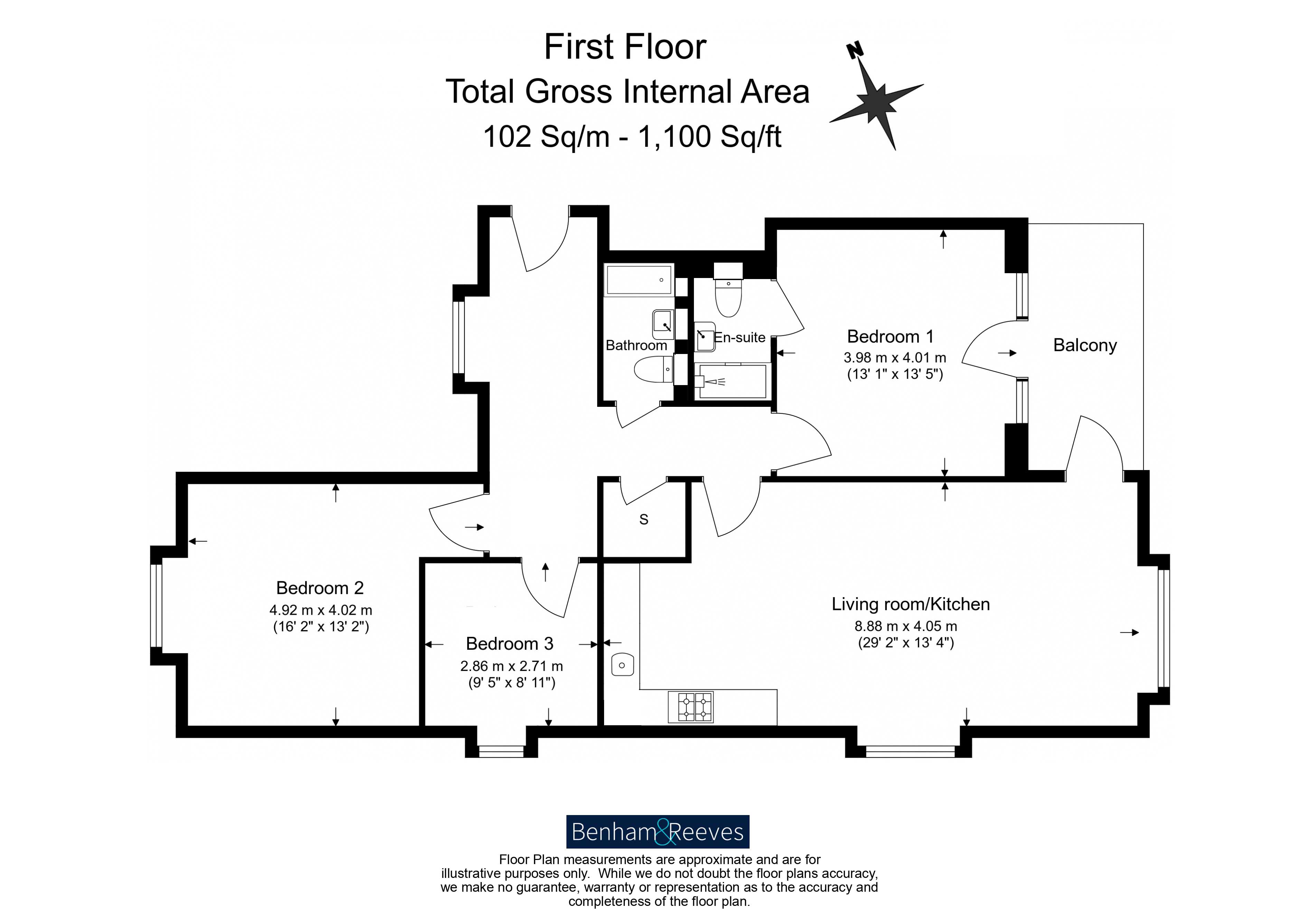 Flat 1,, 2 Carlyle Road, Ealing floorplan