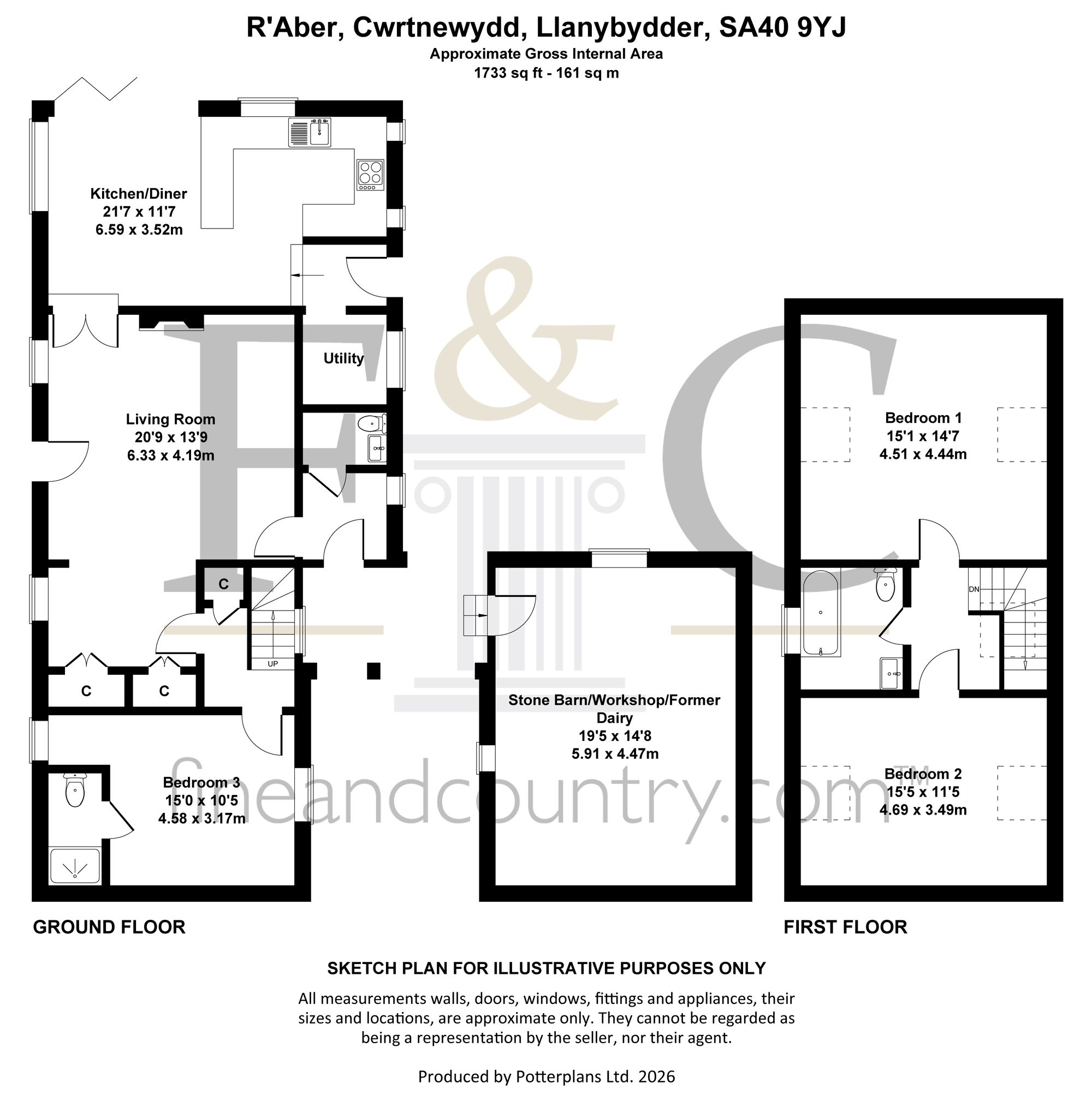 R'Aber, Llanybydder floorplan
