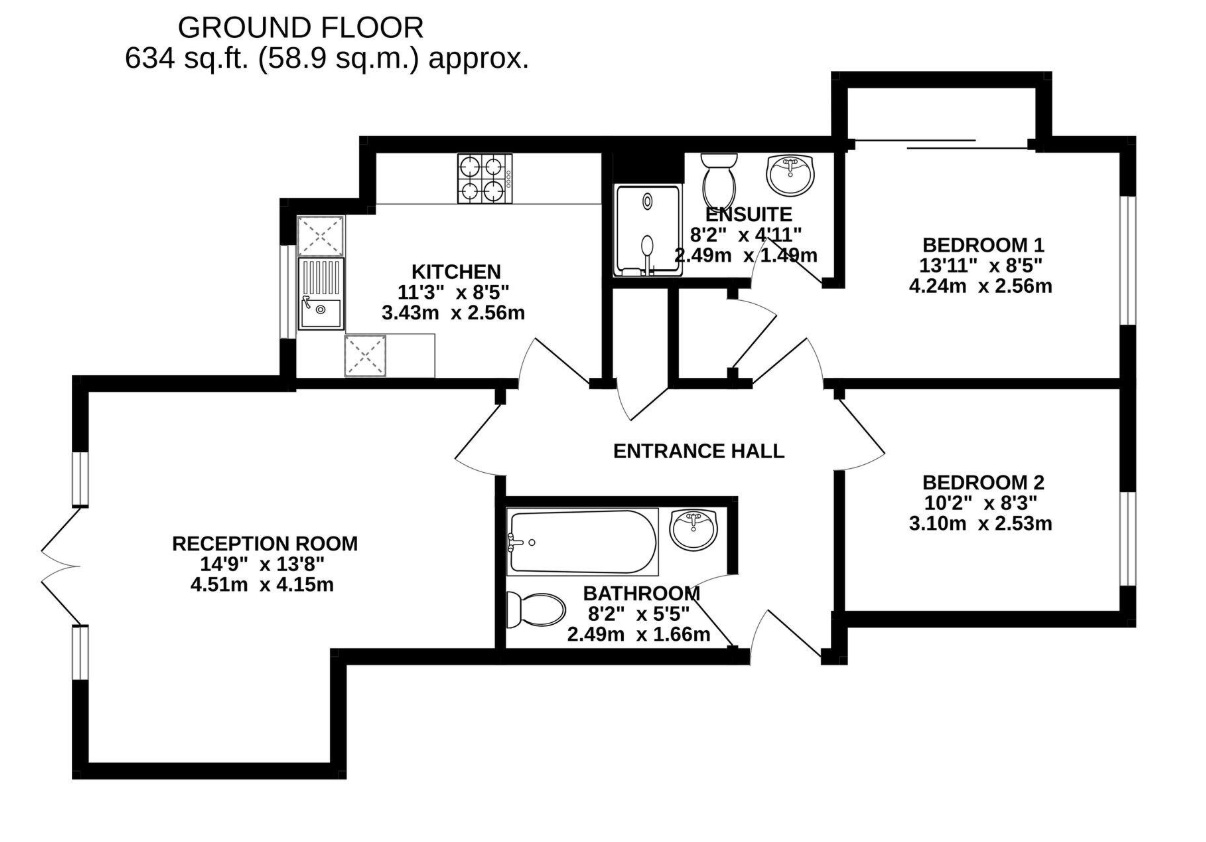 Flat 9 Liberty Apartments, 23, Devon Road, Watford floorplan