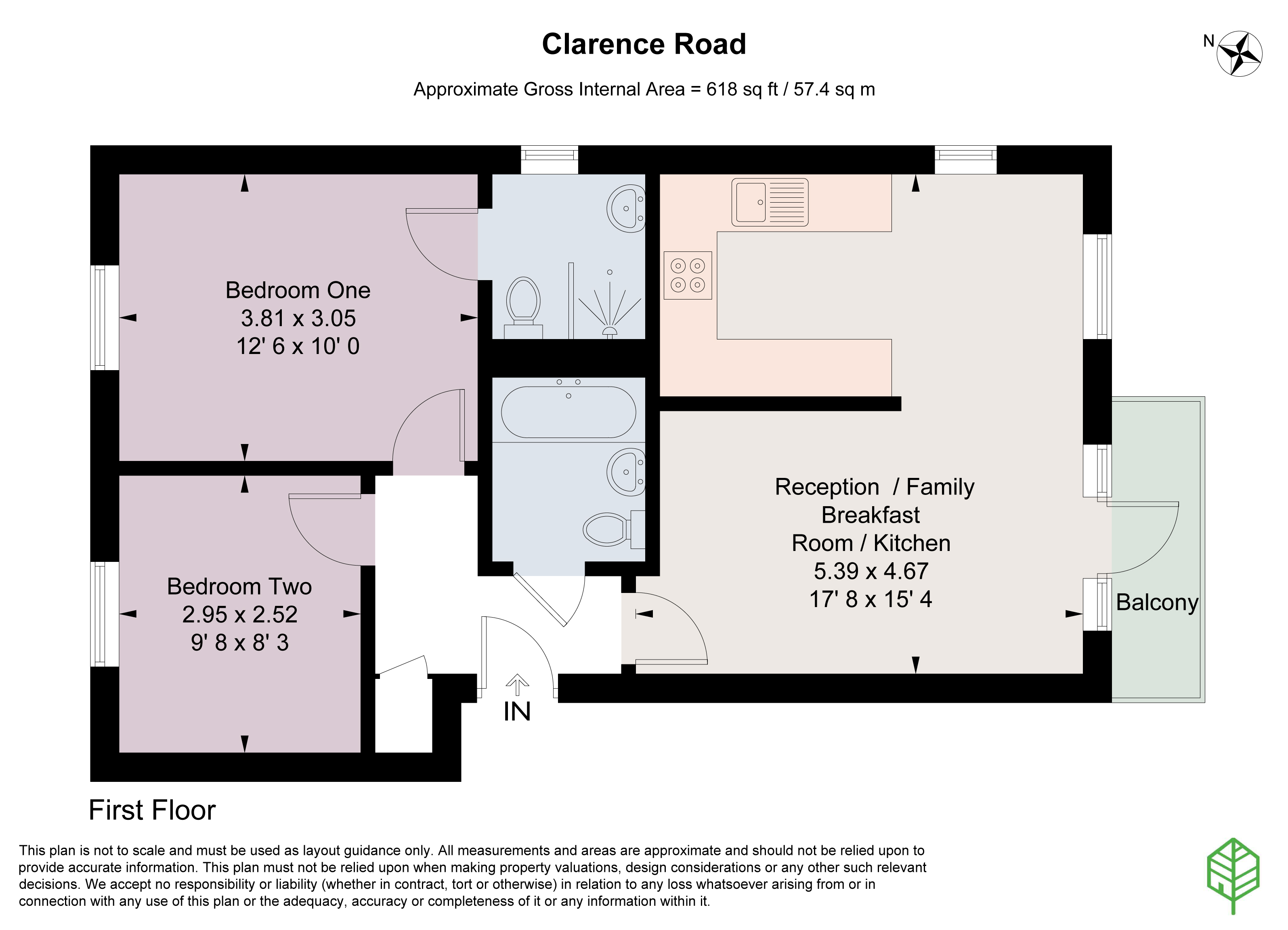 Flat 3, Labrecque Court, 41a, Clarence Road, Teddington floorplan