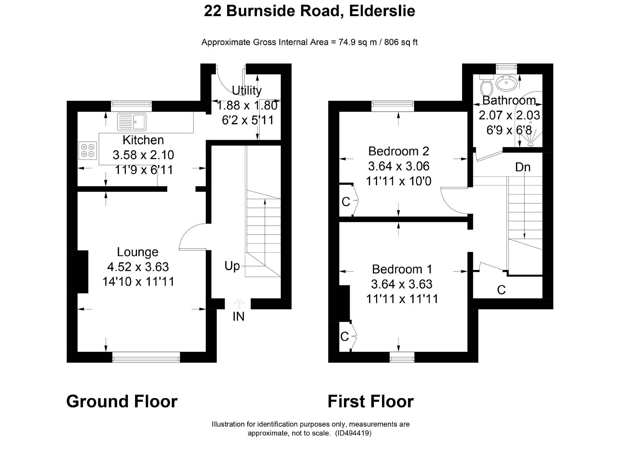 2 Bedrooms End terrace house for sale in Burnside Road, Elderslie, Johnstone PA5