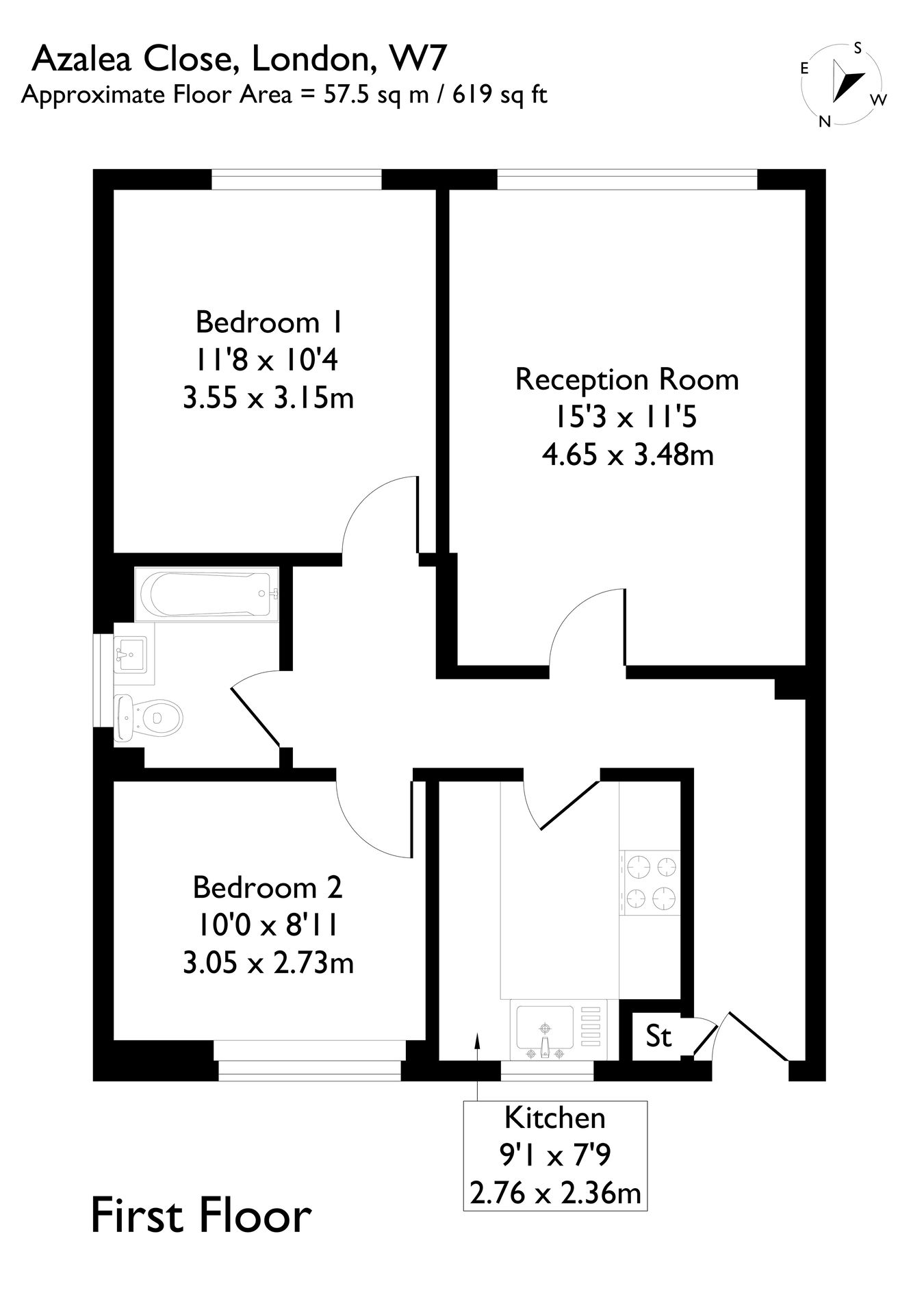 3, Azalea Close, London floorplan