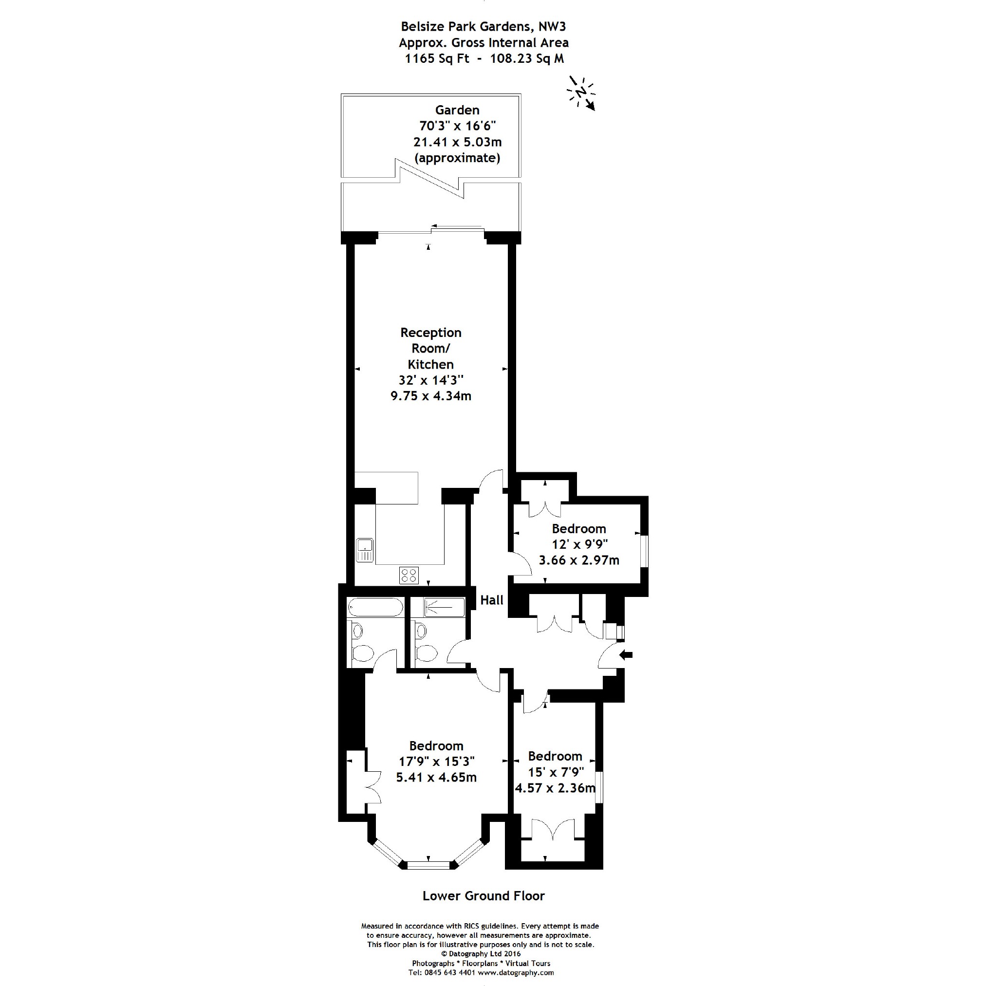 3 Bedrooms Flat to rent in Belsize Park Gardens, Belsize Park, London NW3