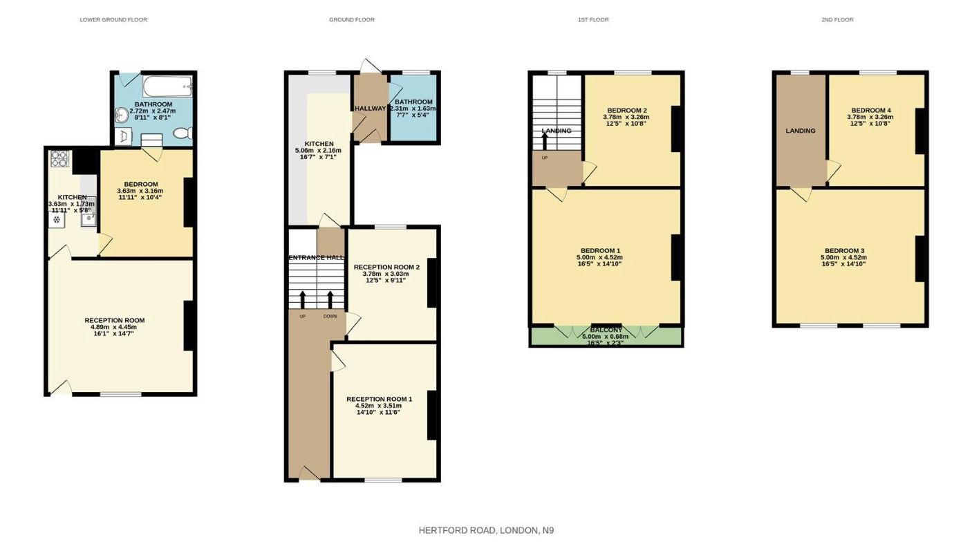 126, Hertford Road, London floorplan