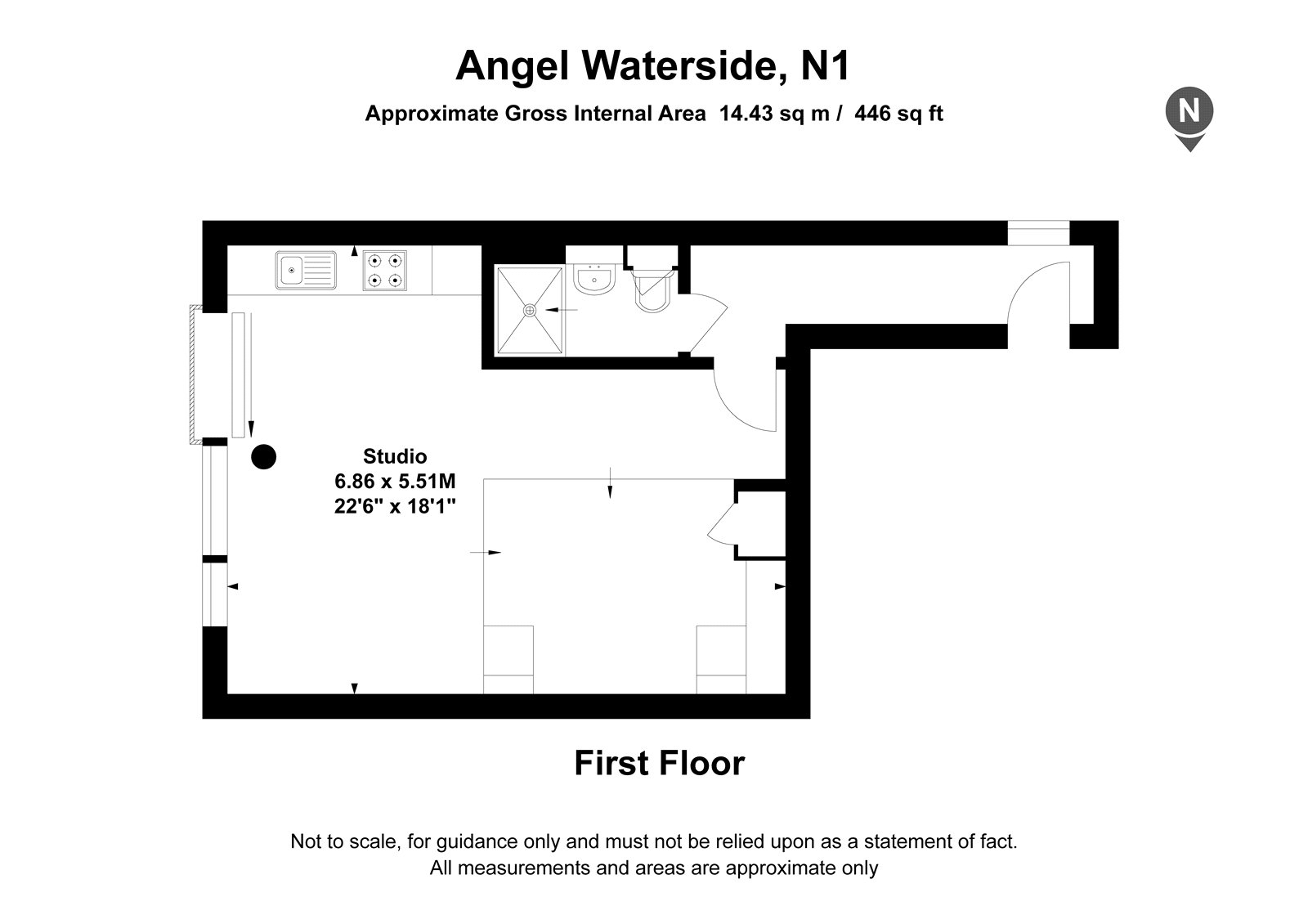 Flat 1, 4, Graham Street, London floorplan