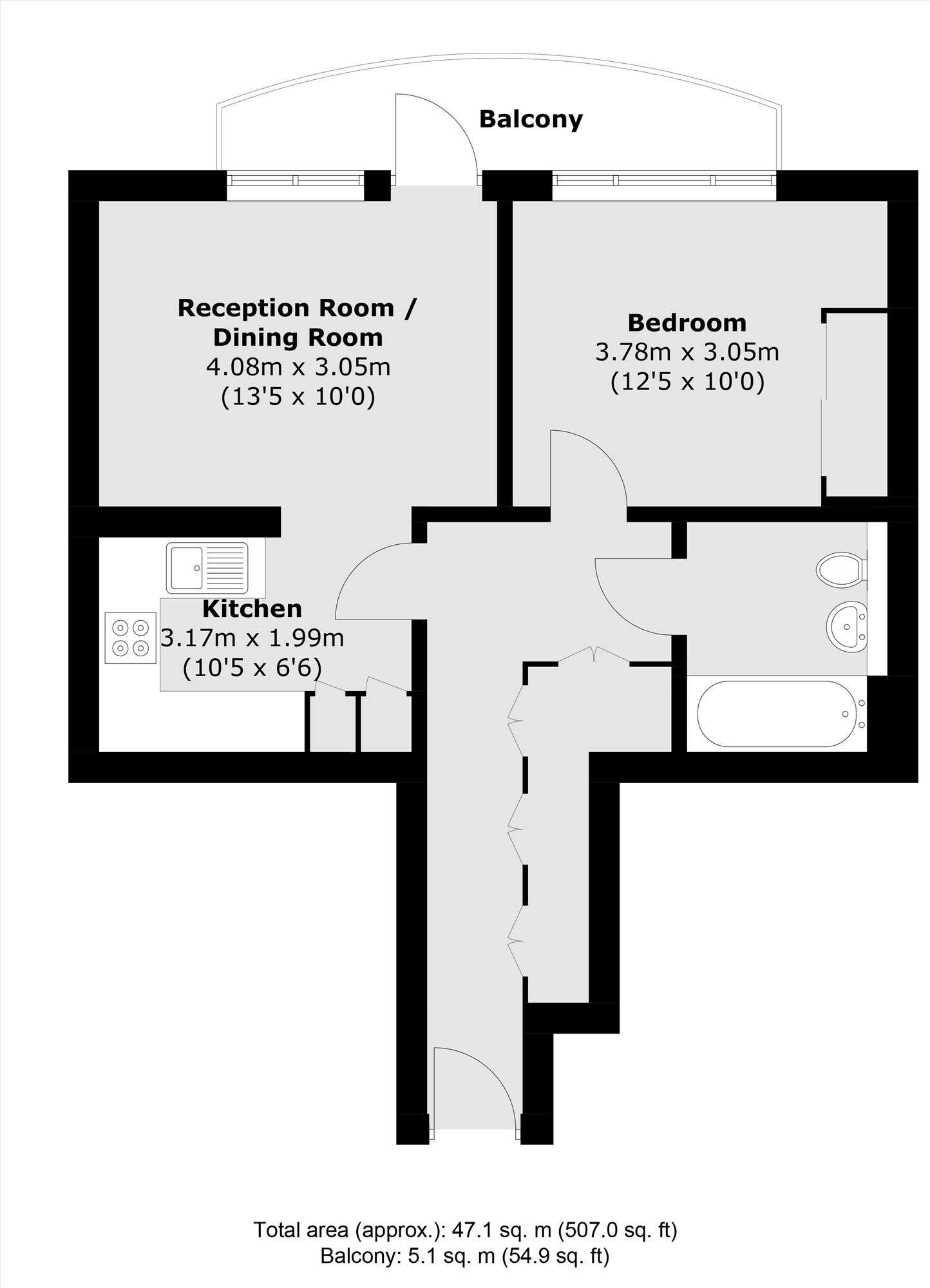 Flat 52, 3, Queensland Road, London floorplan