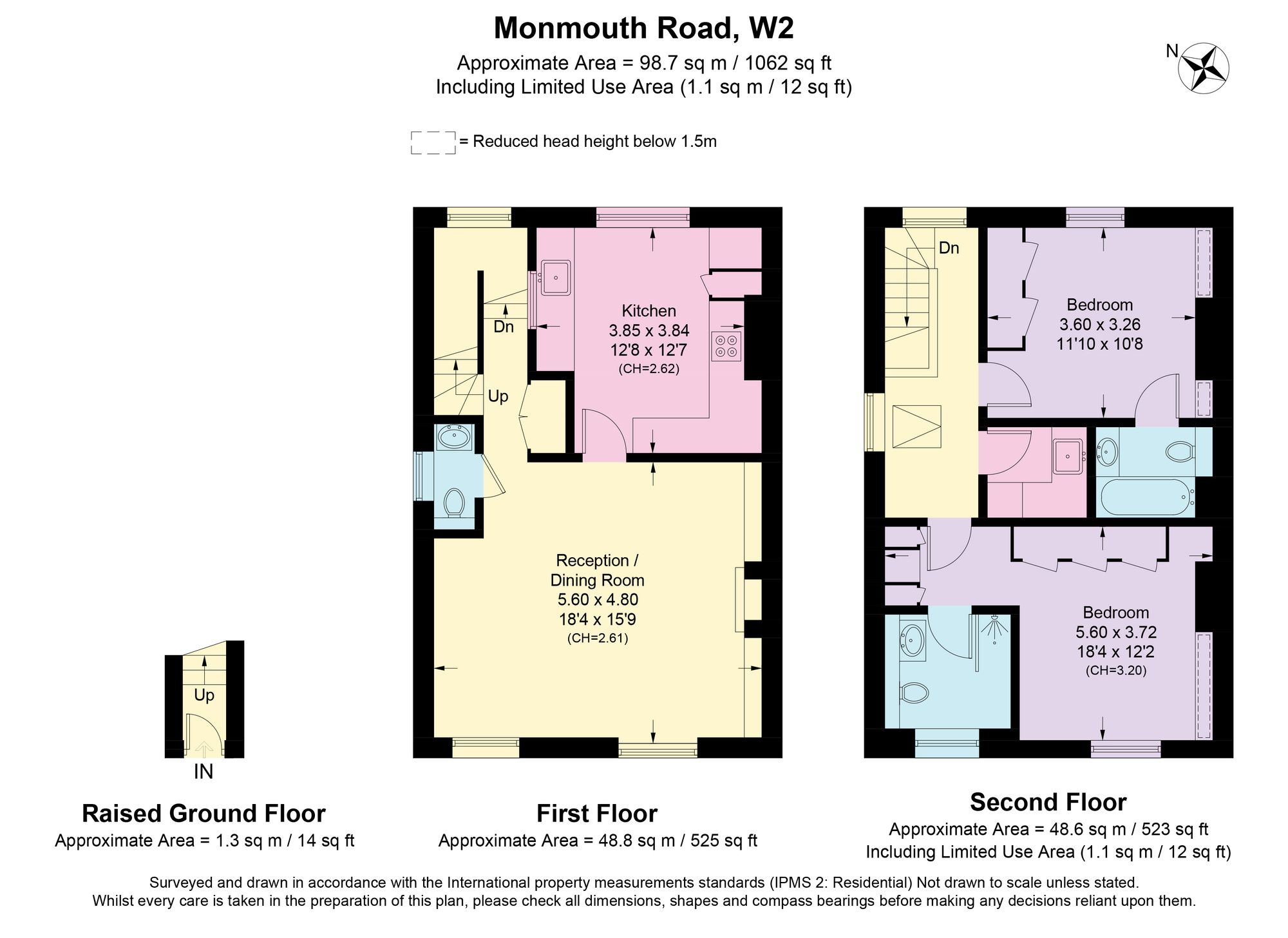 Flat B, 27 Monmouth Road, London floorplan