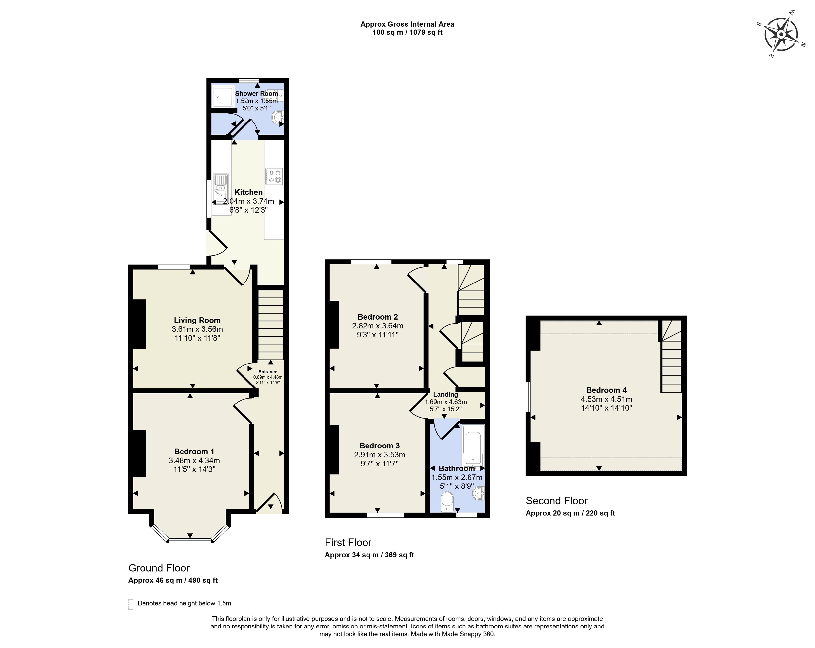 Bed, 16 Mona Street, Beeston, Nottingham floorplan
