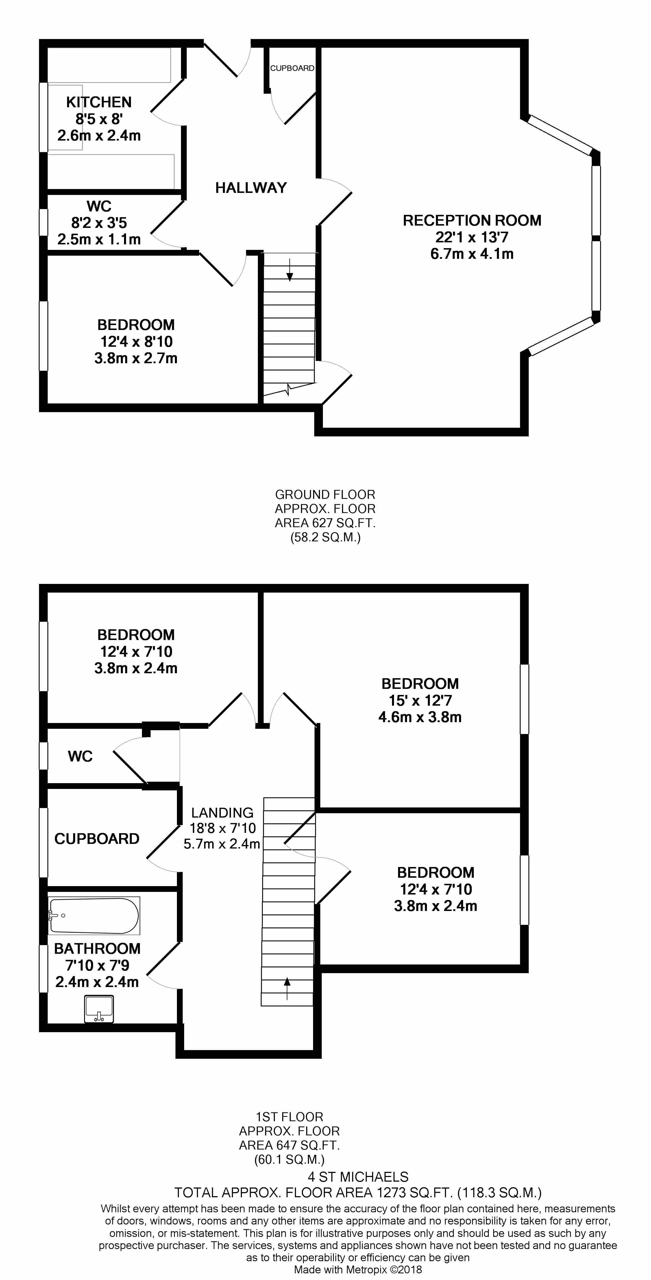 Flat 4, St. Michaels, 31, Oatlands Chase, Weybridge floorplan