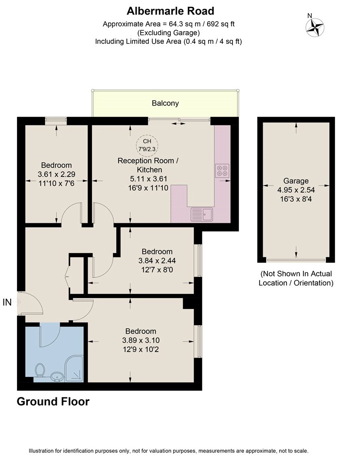 Flat 1, Ashwood Court, 16, Albemarle Road, Beckenham floorplan